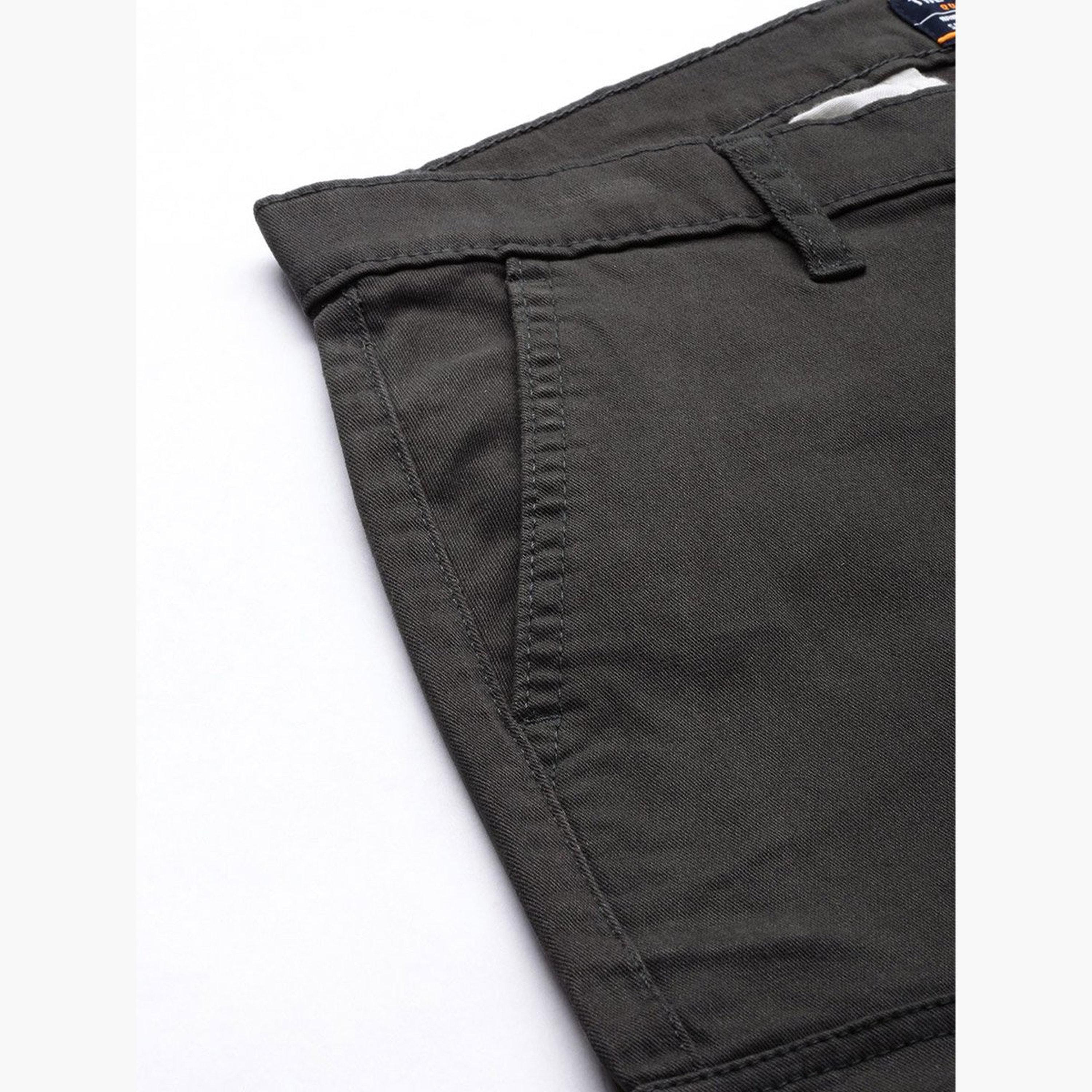 ذا انديان كراج كو × ستايلي - بنطال كارجو للرجال أسود سادة تصميم ضيق-men-clothing-bottoms-joggers-image-6