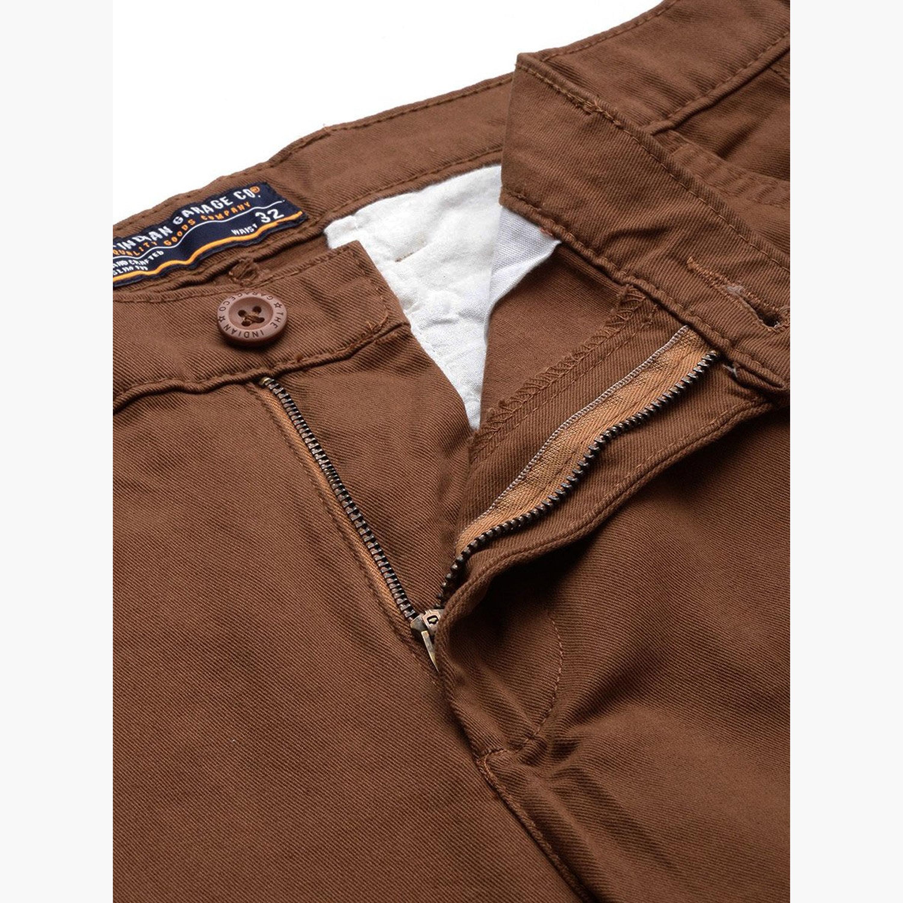 The Indian Garage Co X Styli Men Rust Solid Slim Fit Cargo Pants-men-clothing-bottoms-joggers-image-4