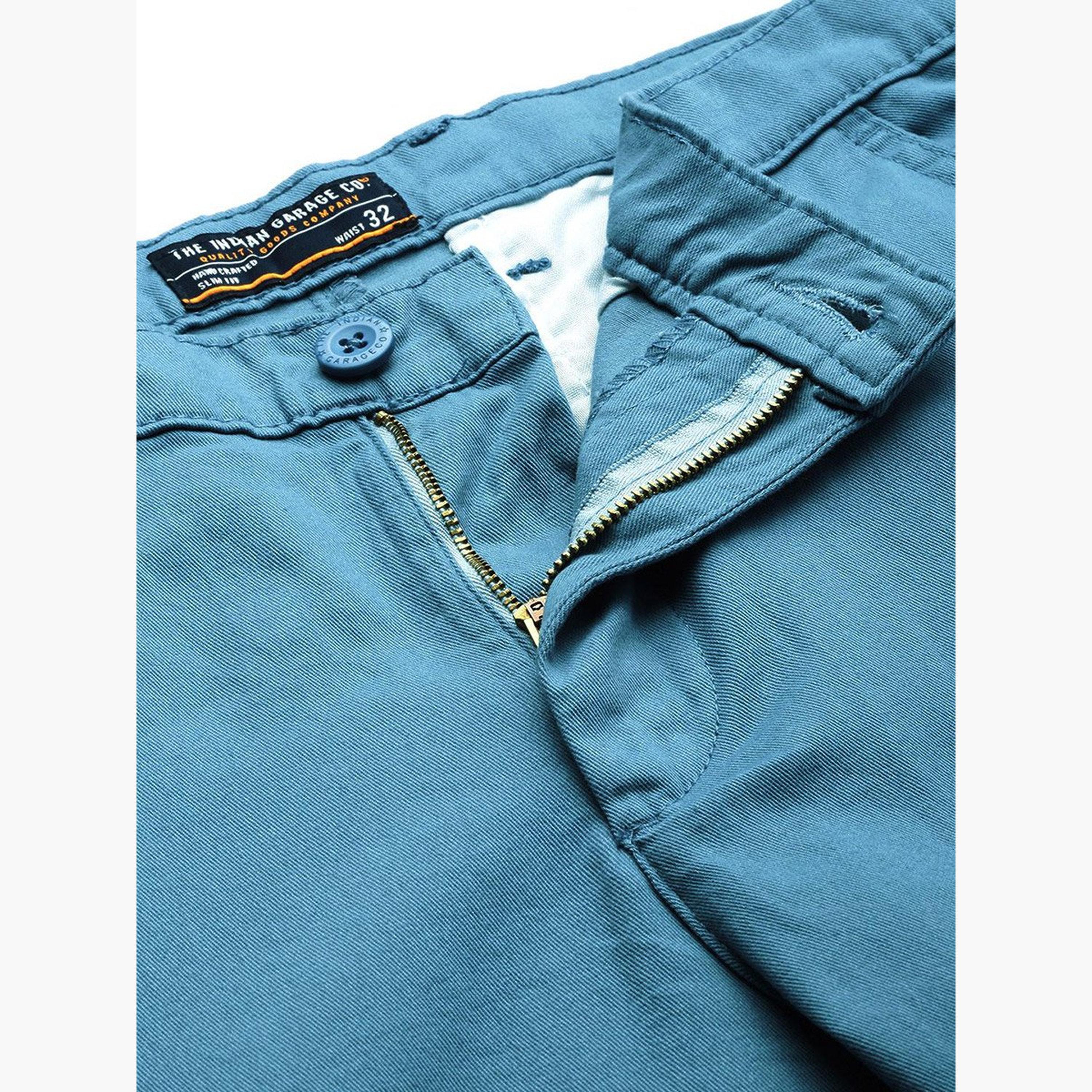 ذا انديان كراج كو × ستايلي - بنطال كارجو للرجال ضيق باللون الأزرق-men-clothing-bottoms-joggers-image-4