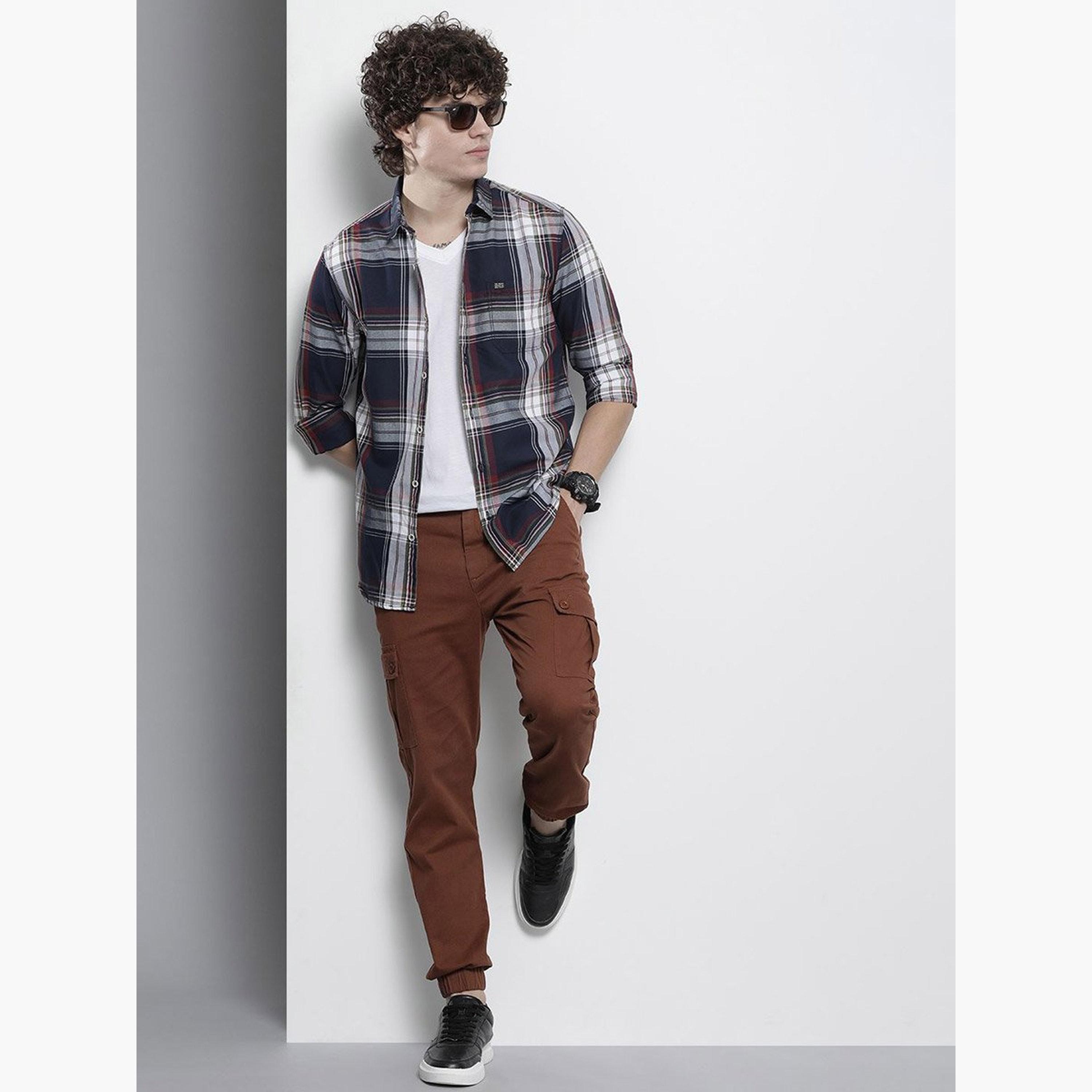 The Indian Garage Co X Styli Men Brown Solid Slim Fit Cargo Pants-men-clothing-bottoms-joggers-image-5
