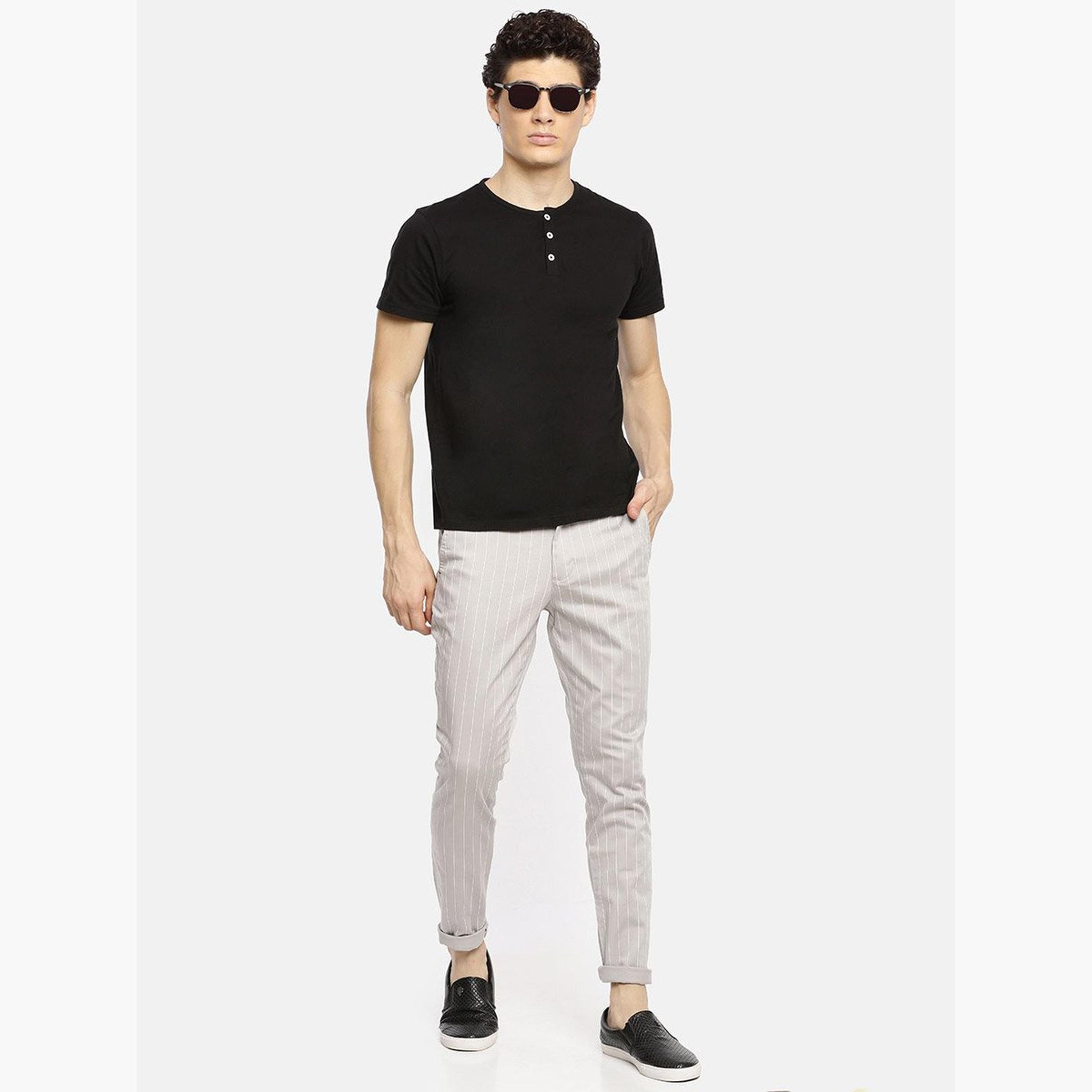 ذا انديان كراج كو × ستايلي - بنطال تشينو رمادي مخطط للرجال-men-clothing-bottoms-trousersandchinos-chinos-image-5