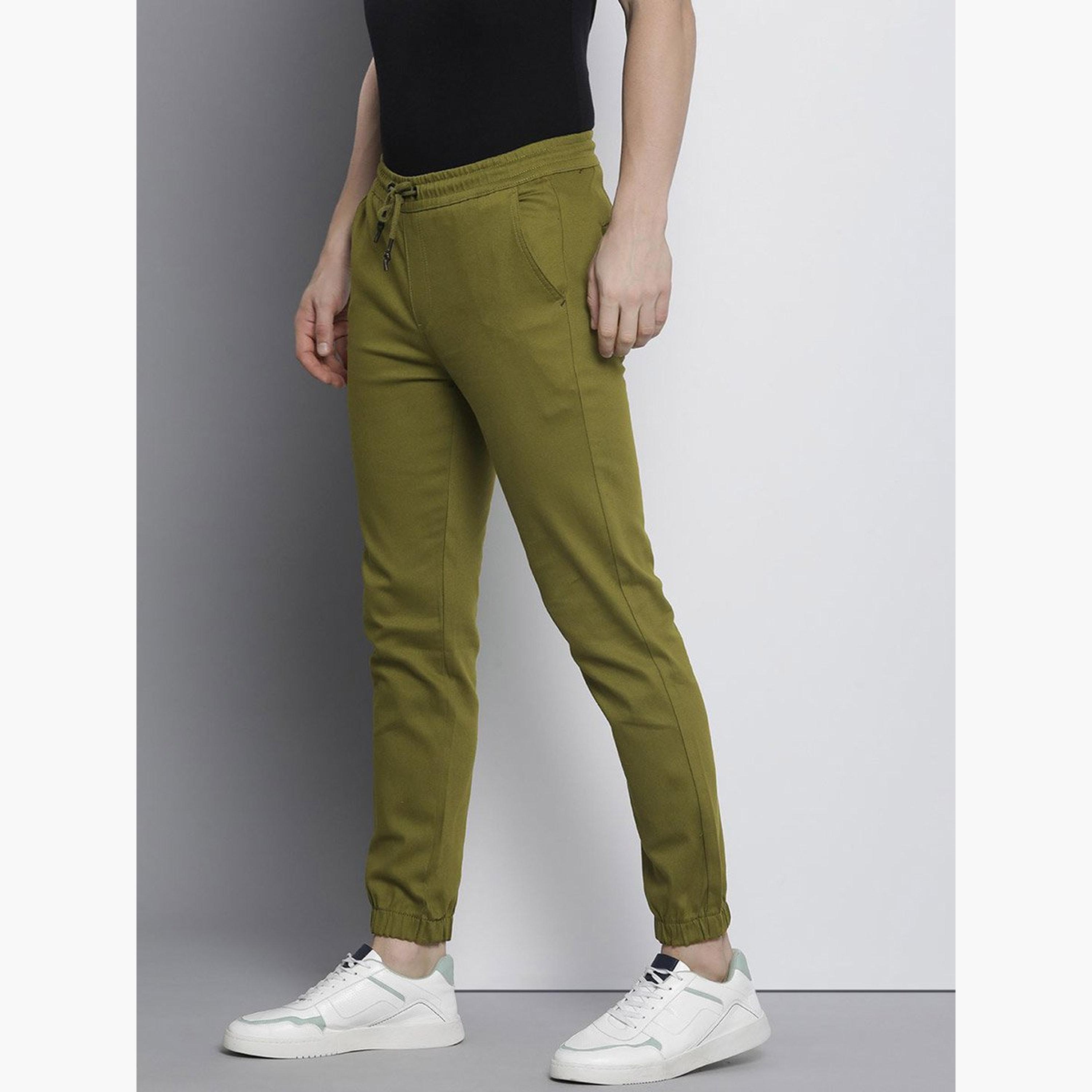 ذا انديان كراج كو × ستايلي - بنطال رياضي للرجال ضيق بلون زيتوني-men-clothing-bottoms-joggers-image-2