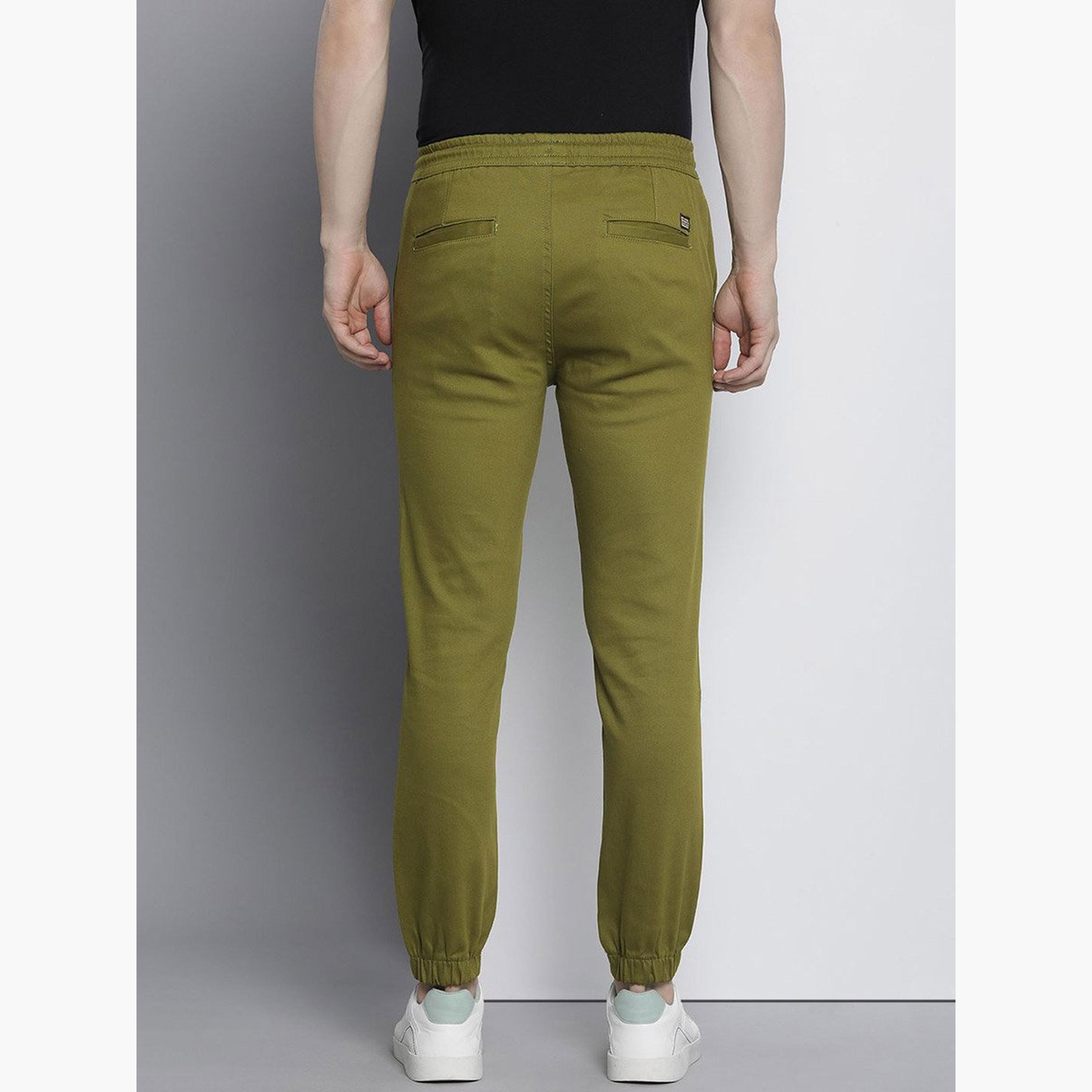 ذا انديان كراج كو × ستايلي - بنطال رياضي للرجال ضيق بلون زيتوني-men-clothing-bottoms-joggers-image-3