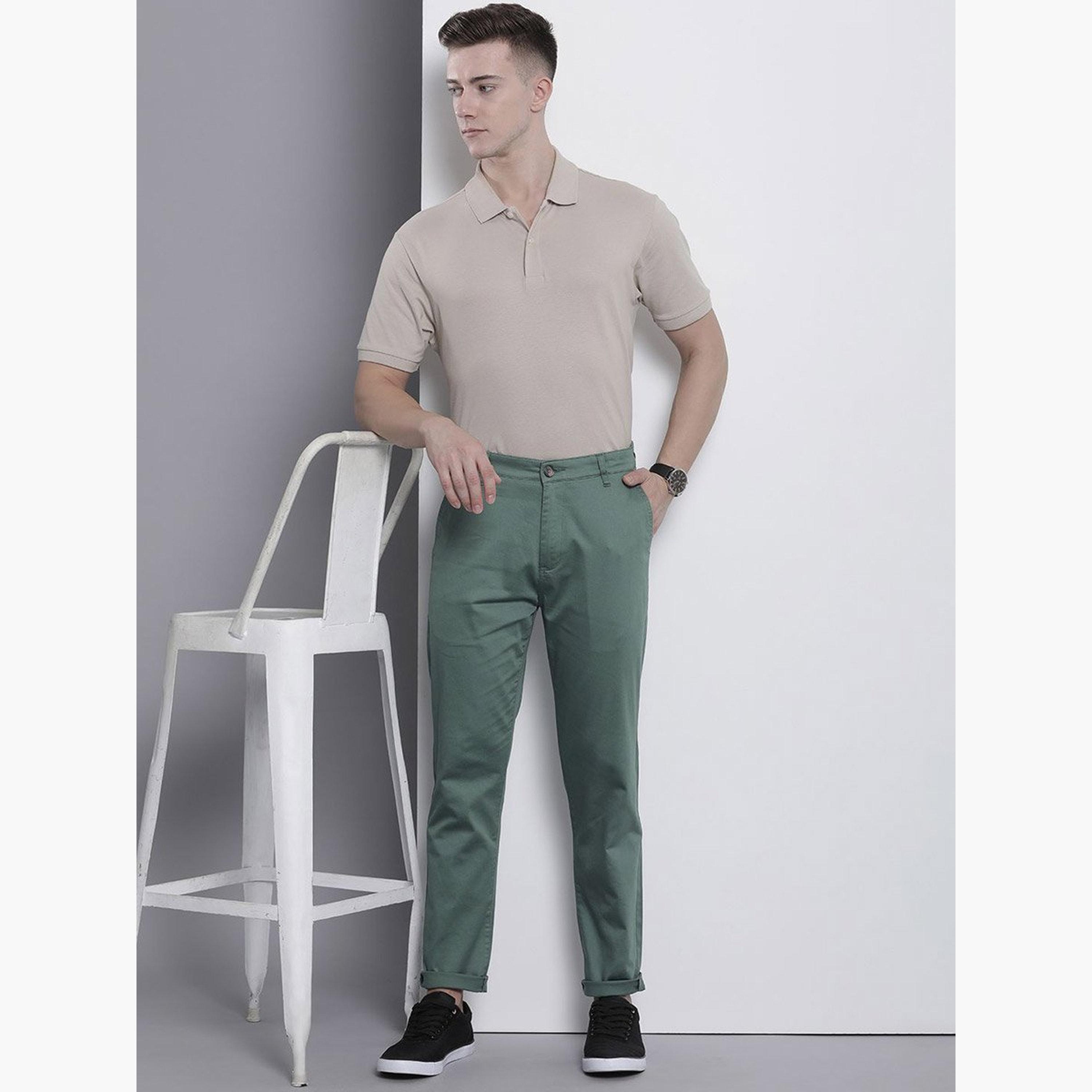 The Indian Garage Co X Styli Men Green Mid Rise Slim Fit Chino Pants-men-clothing-bottoms-trousersandchinos-chinos-image-5