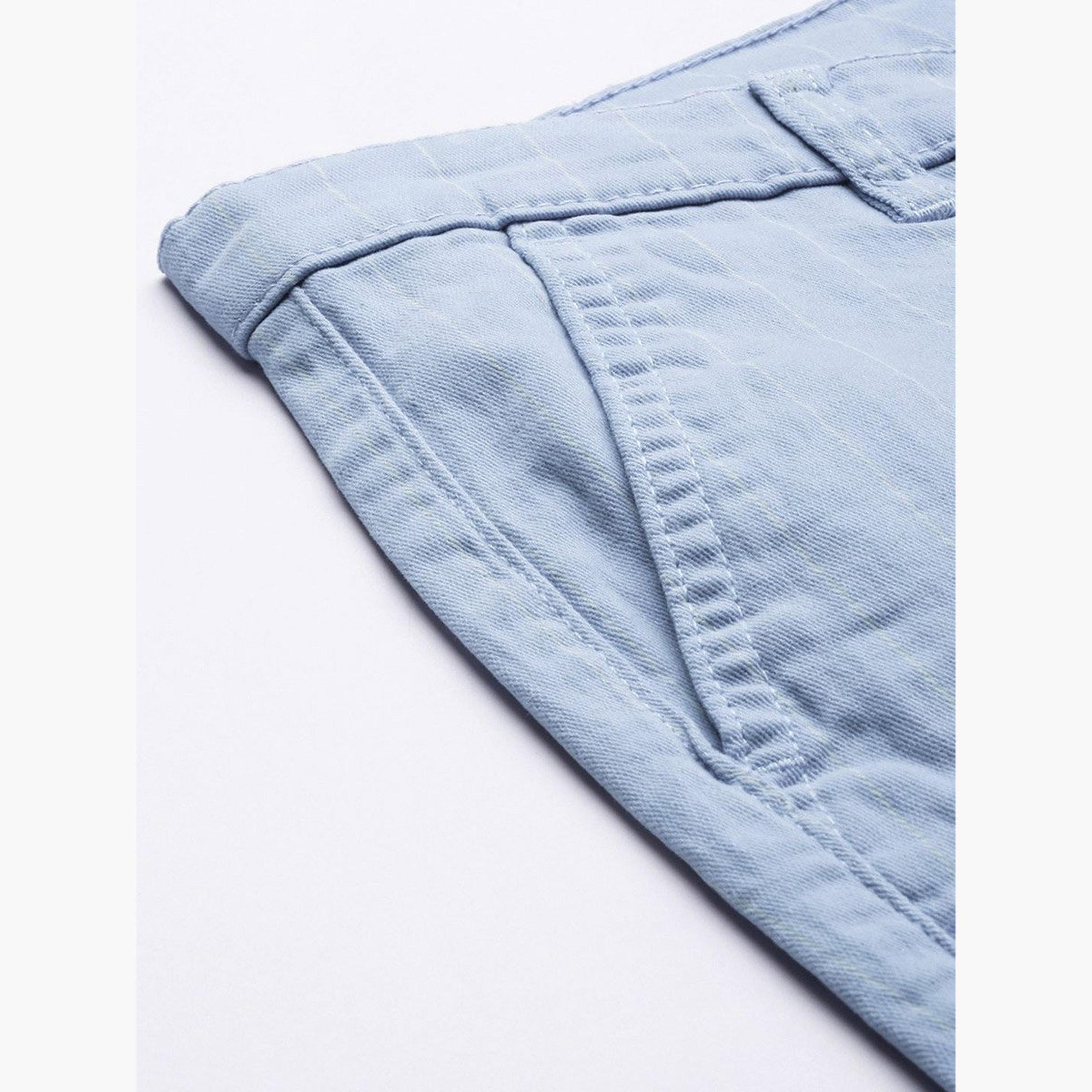 ذا انديان كراج كو × ستايلي - بنطال تشينو للرجال مخطط باللون الأزرق تصميم ضيق-men-clothing-bottoms-trousersandchinos-chinos-image-1