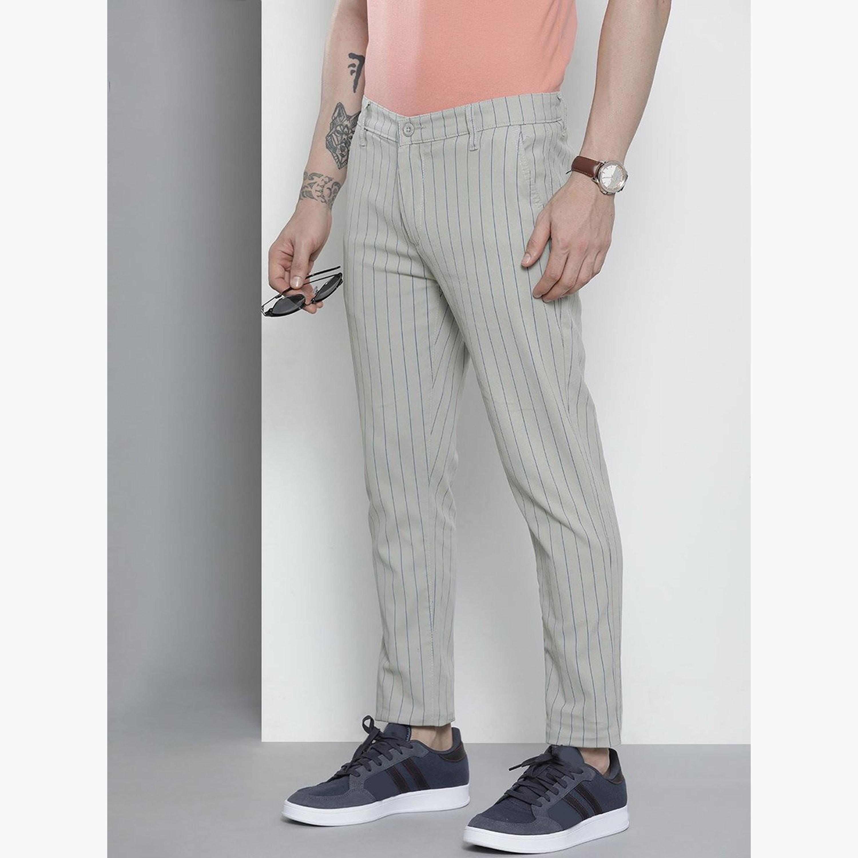 ذا انديان كراج كو × ستايلي - بنطال تشينو رمادي مخطط للرجال-men-clothing-bottoms-trousersandchinos-chinos-image-6