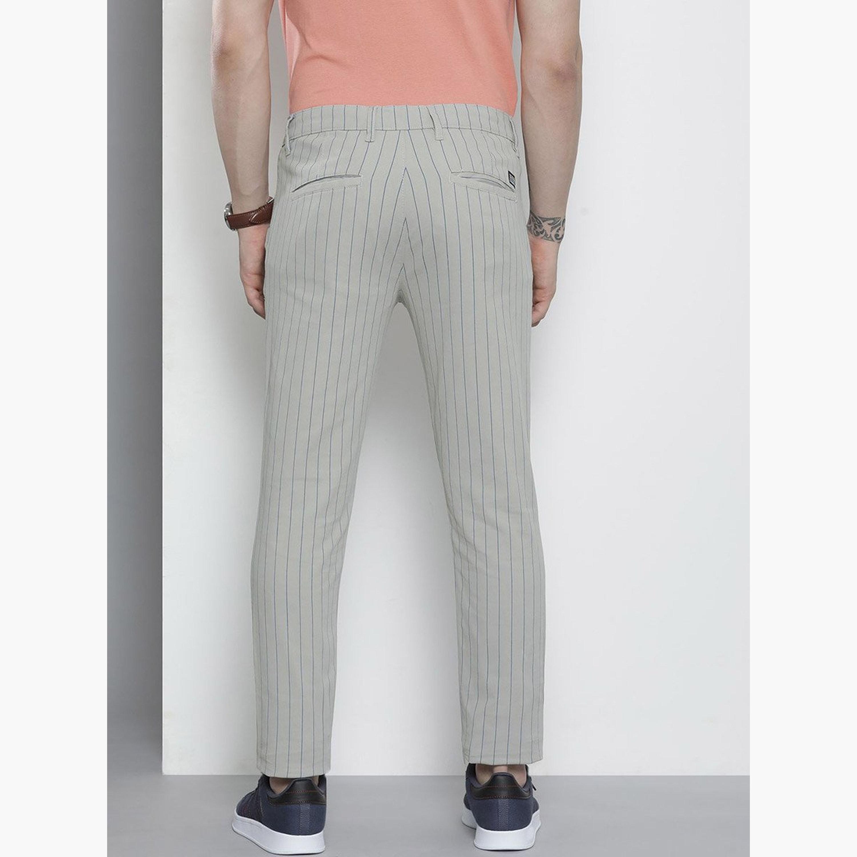 ذا انديان كراج كو × ستايلي - بنطال تشينو رمادي مخطط للرجال-men-clothing-bottoms-trousersandchinos-chinos-image-4