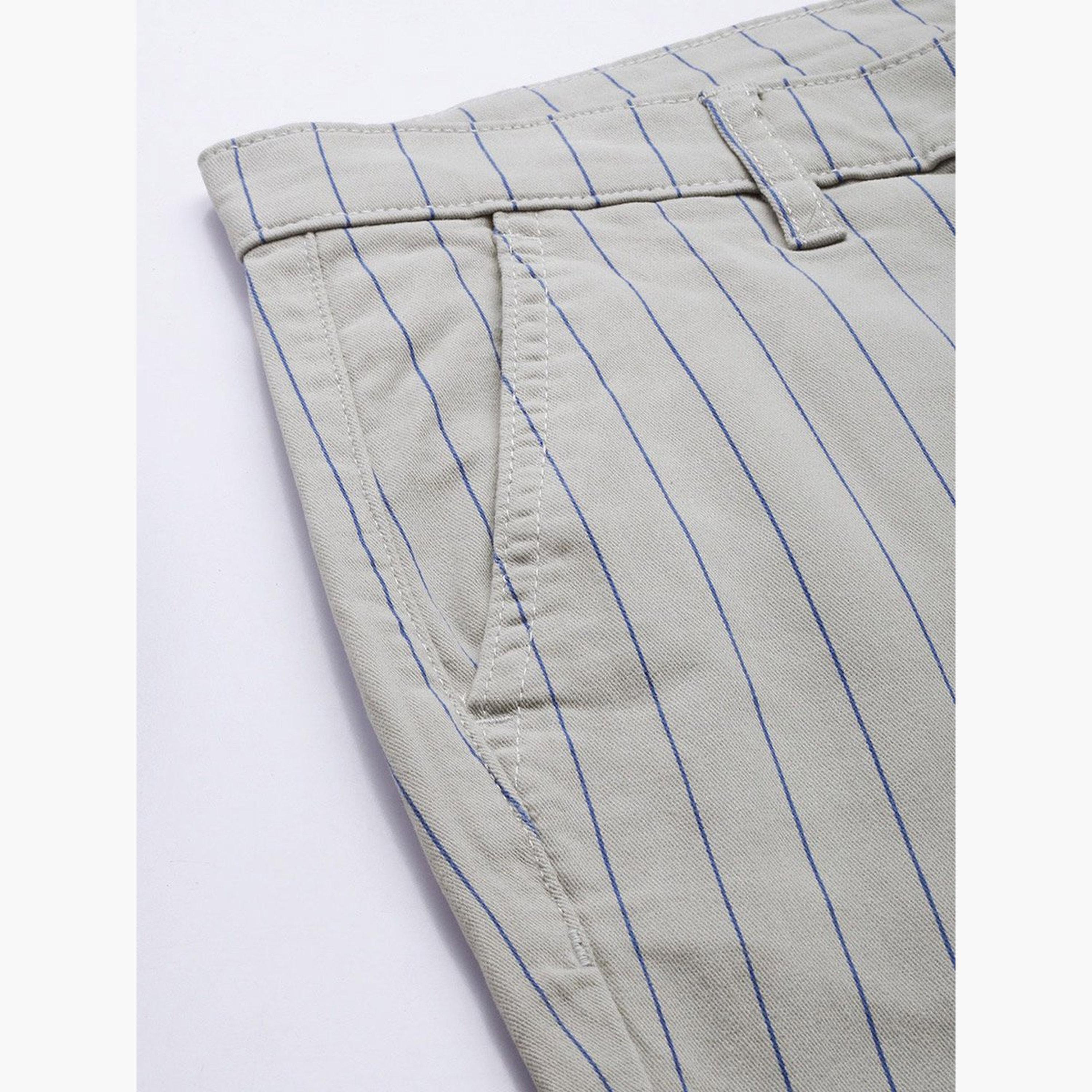 ذا انديان كراج كو × ستايلي - بنطال تشينو رمادي مخطط للرجال-men-clothing-bottoms-trousersandchinos-chinos-image-1