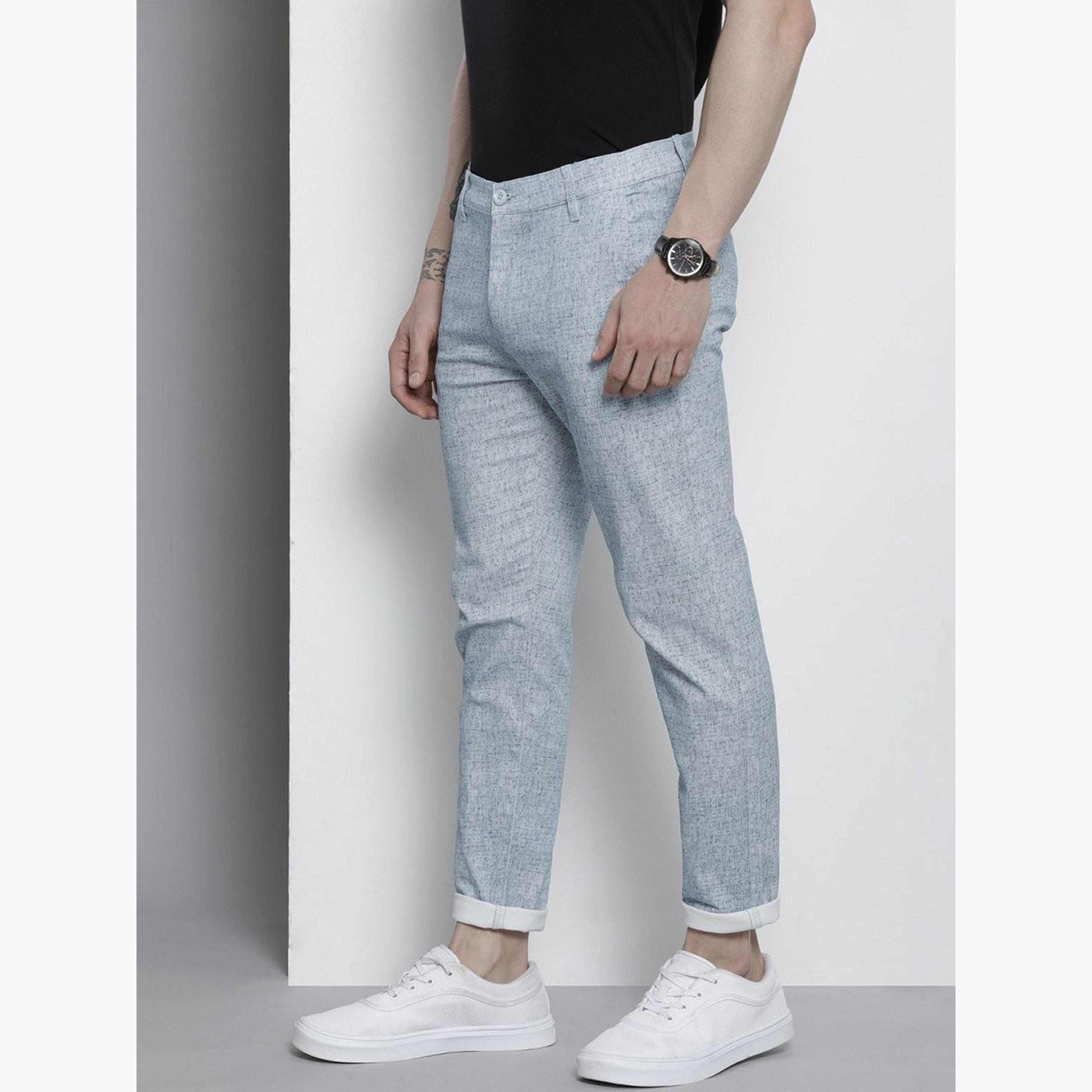 ذا انديان كراج كو × ستايلي - بنطال تشينو للرجال رمادي اللون تصميم نحيف ومُحكم-men-clothing-bottoms-trousersandchinos-chinos-image-5
