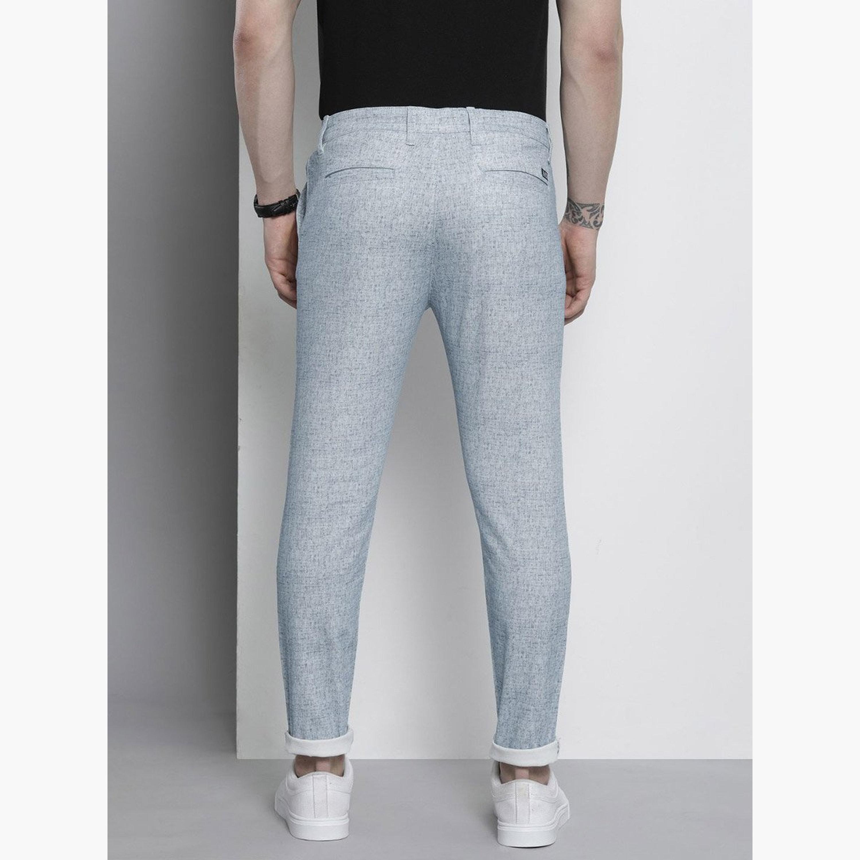 ذا انديان كراج كو × ستايلي - بنطال تشينو للرجال رمادي اللون تصميم نحيف ومُحكم-men-clothing-bottoms-trousersandchinos-chinos-image-4
