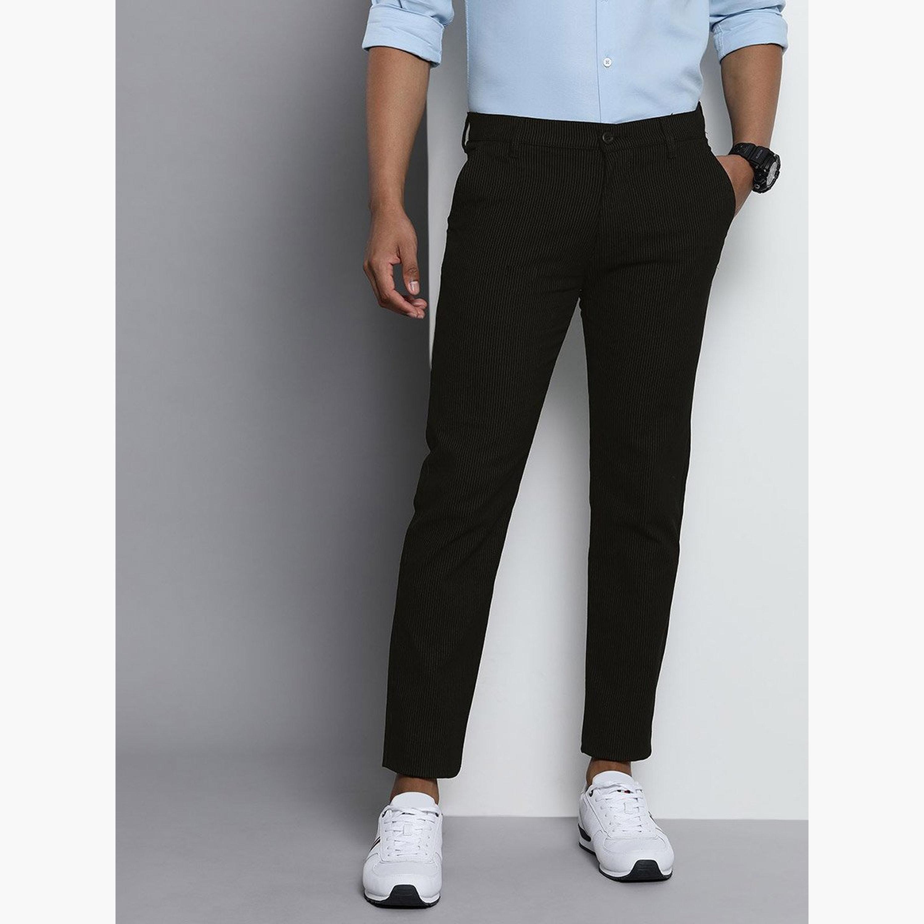 ذا انديان كراج كو × ستايلي - بنطال للرجال أسود ضيق-men-clothing-bottoms-trousersandchinos-trousers-image-1