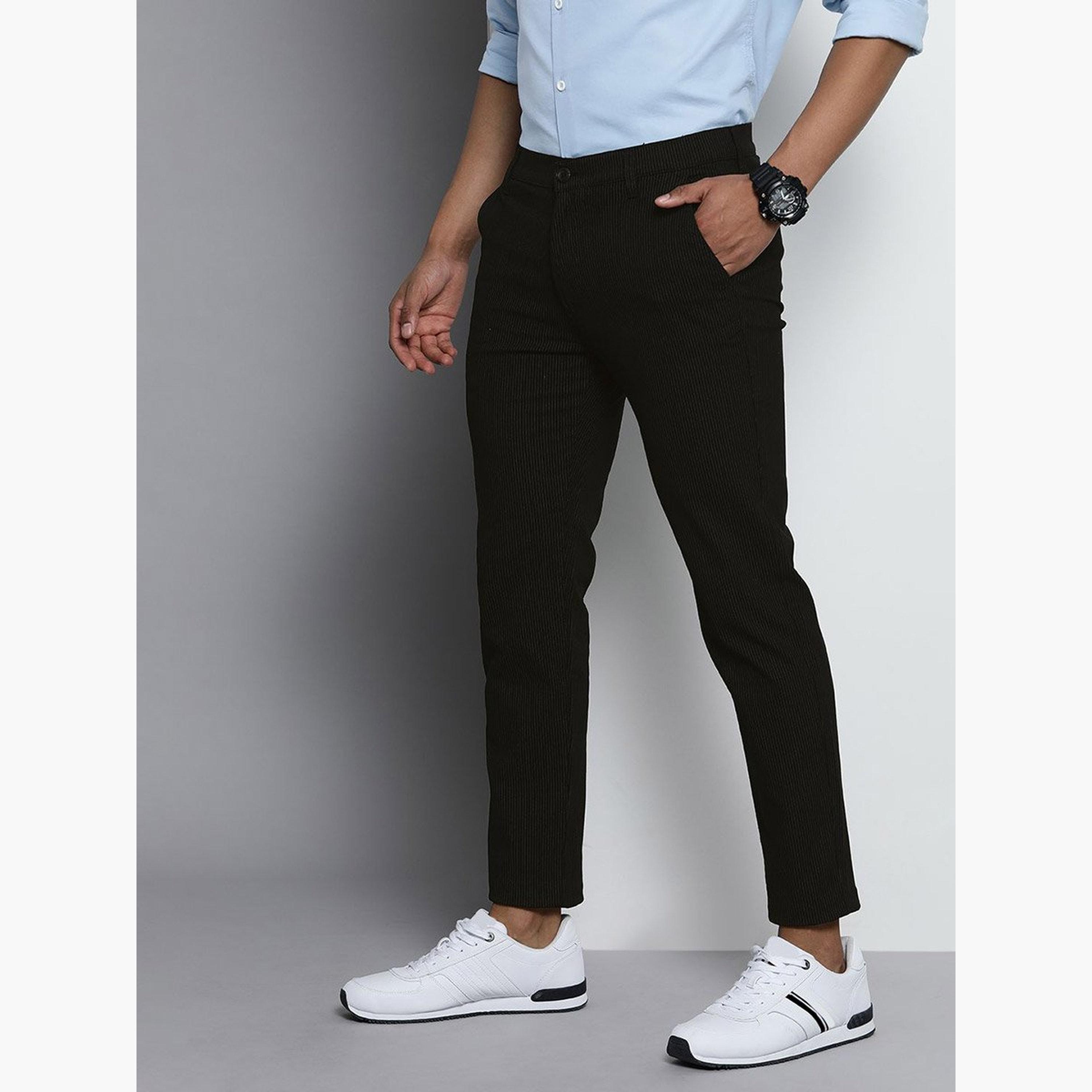 ذا انديان كراج كو × ستايلي - بنطال للرجال أسود ضيق-men-clothing-bottoms-trousersandchinos-trousers-image-2
