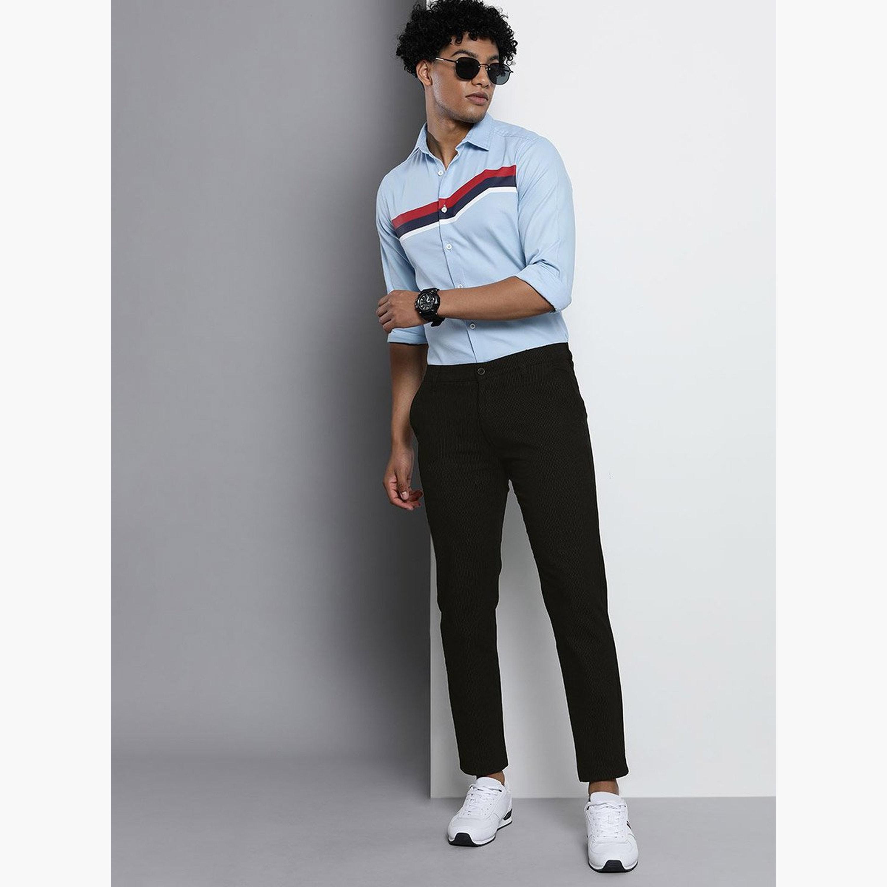ذا انديان كراج كو × ستايلي - بنطال للرجال أسود ضيق-men-clothing-bottoms-trousersandchinos-trousers-image-5