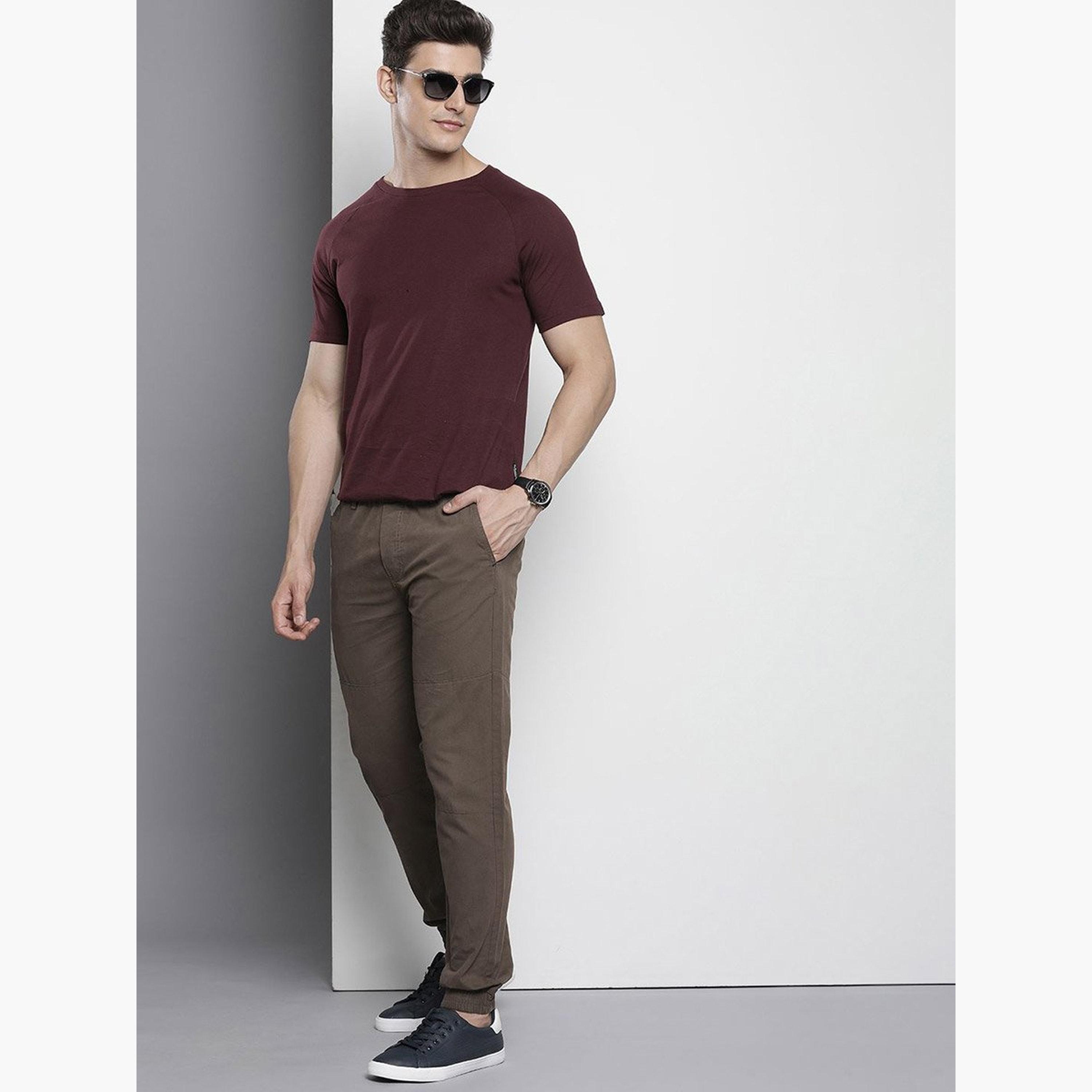 The Indian Garage Co X Styli Men Brown Slim Fit Cuffed Joggers-men-clothing-sportswearandactivewear-bottoms-joggers-image-5
