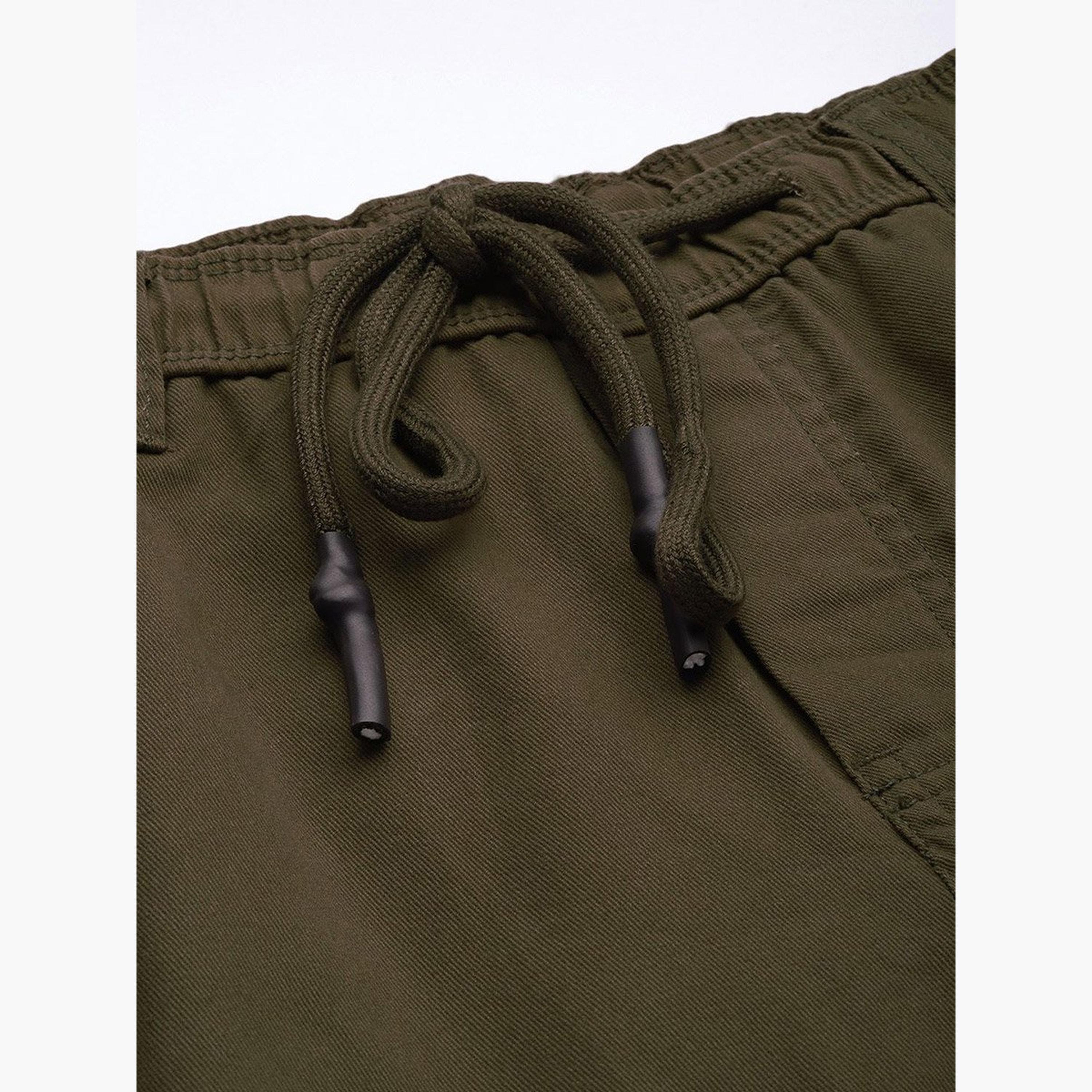 The Indian Garage Co X Styli Men Olive Slim Fit Cuffed Joggers-men-clothing-sportswearandactivewear-bottoms-joggers-image-4