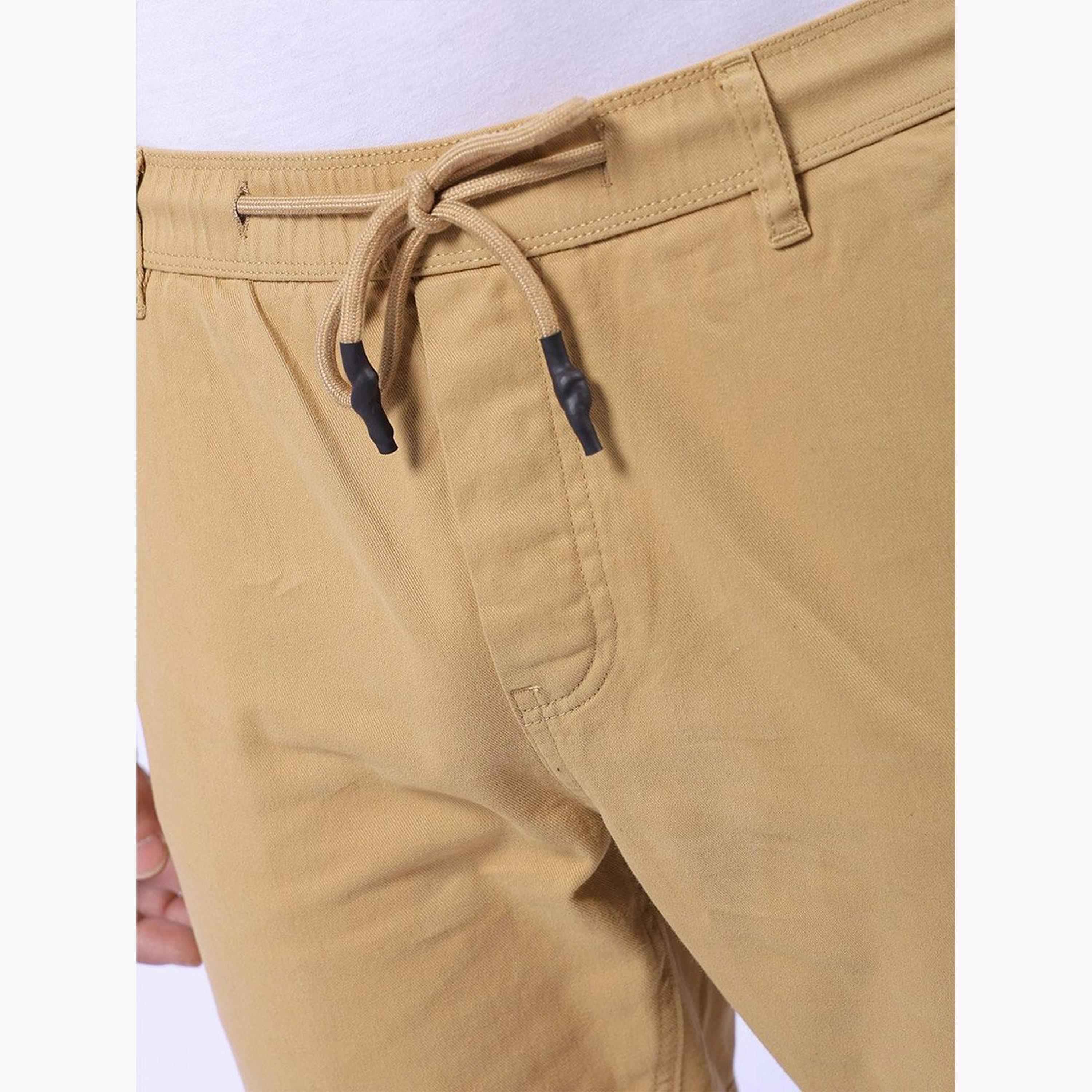 The Indian Garage Co X Styli Men Beige Slim Fit Cuffed Joggers-men-clothing-sportswearandactivewear-bottoms-joggers-image-4