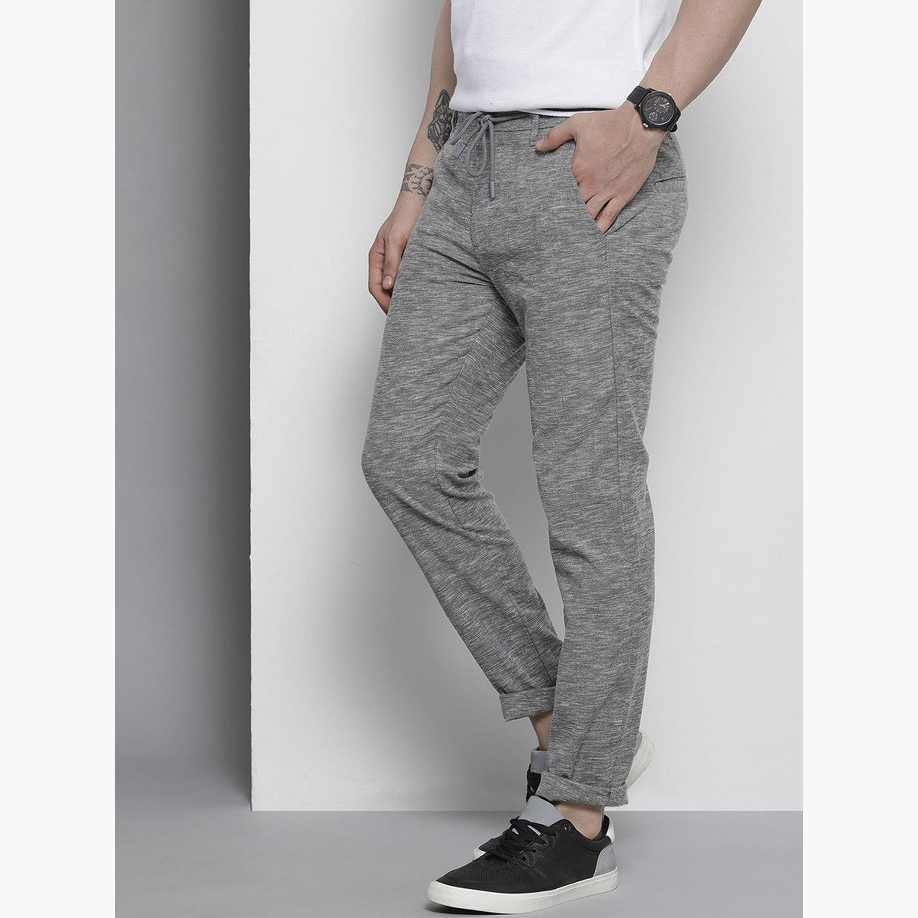 The Indian Garage Co X Styli Men Grey Slim Fit Knit Joggers-men-clothing-sportswearandactivewear-bottoms-joggers-image-2