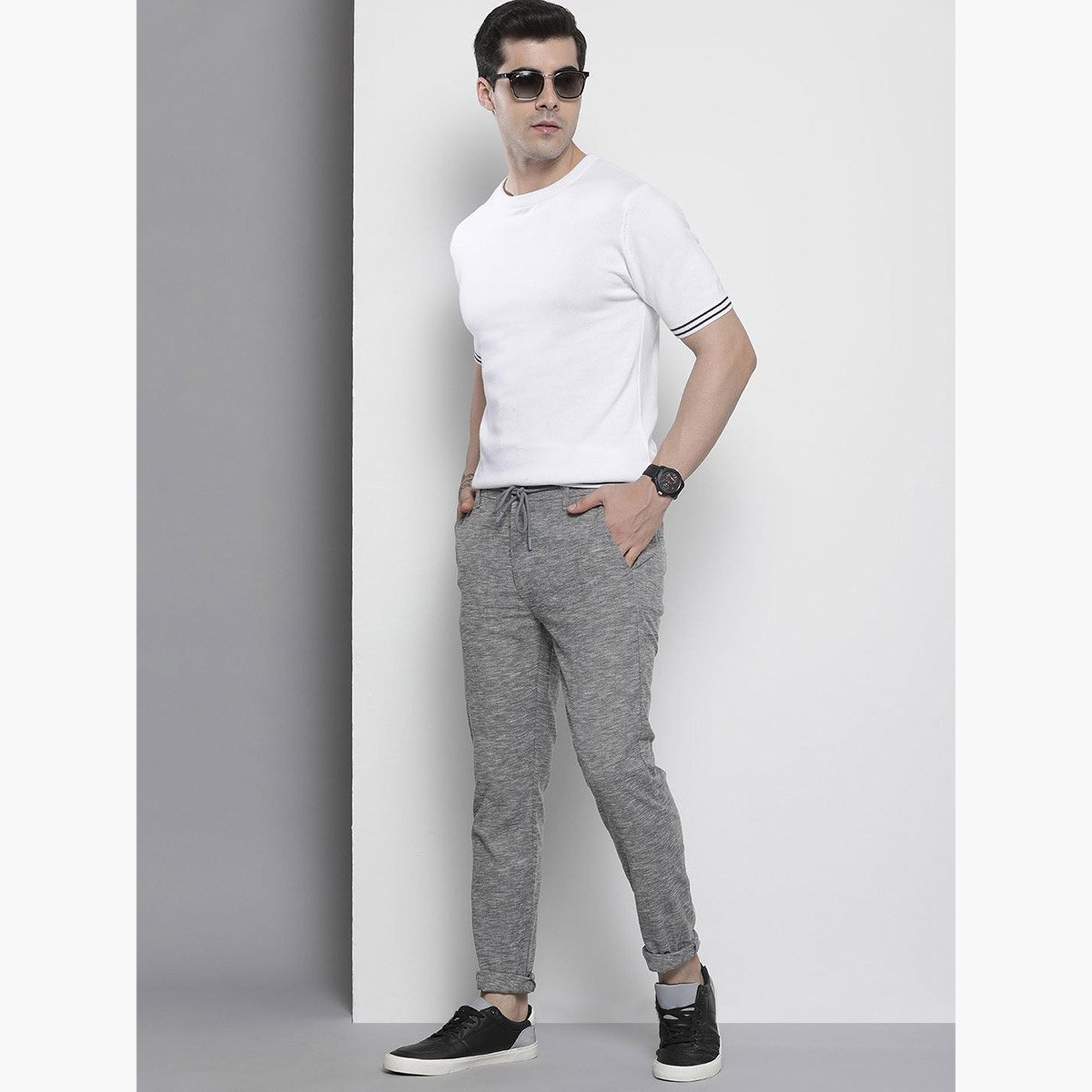 The Indian Garage Co X Styli Men Grey Slim Fit Knit Joggers-men-clothing-sportswearandactivewear-bottoms-joggers-image-5