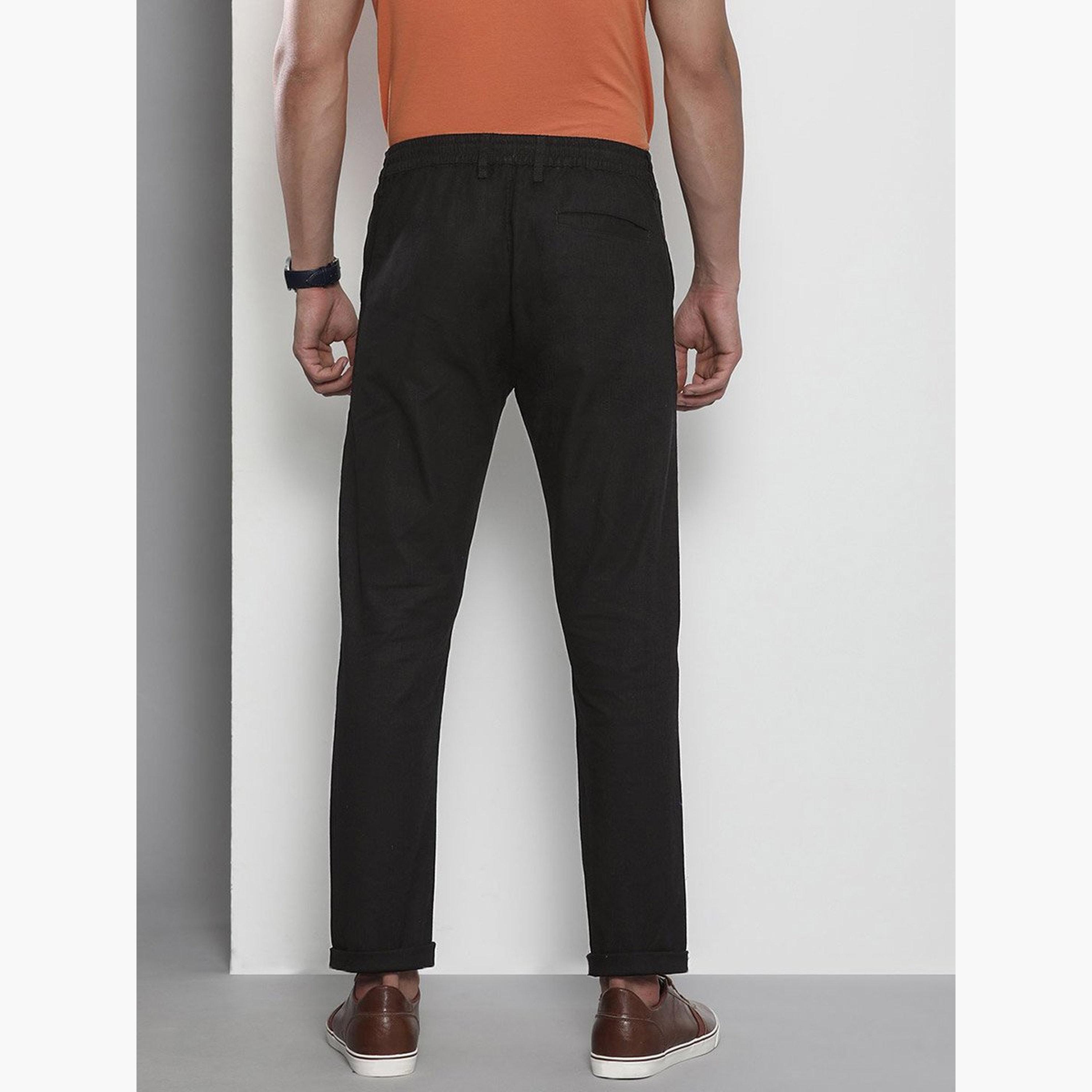 ذا انديان كراج كو × ستايلي - بنطال للرجال قطني أسود تصميم نحيف-men-clothing-bottoms-trousersandchinos-trousers-image-3