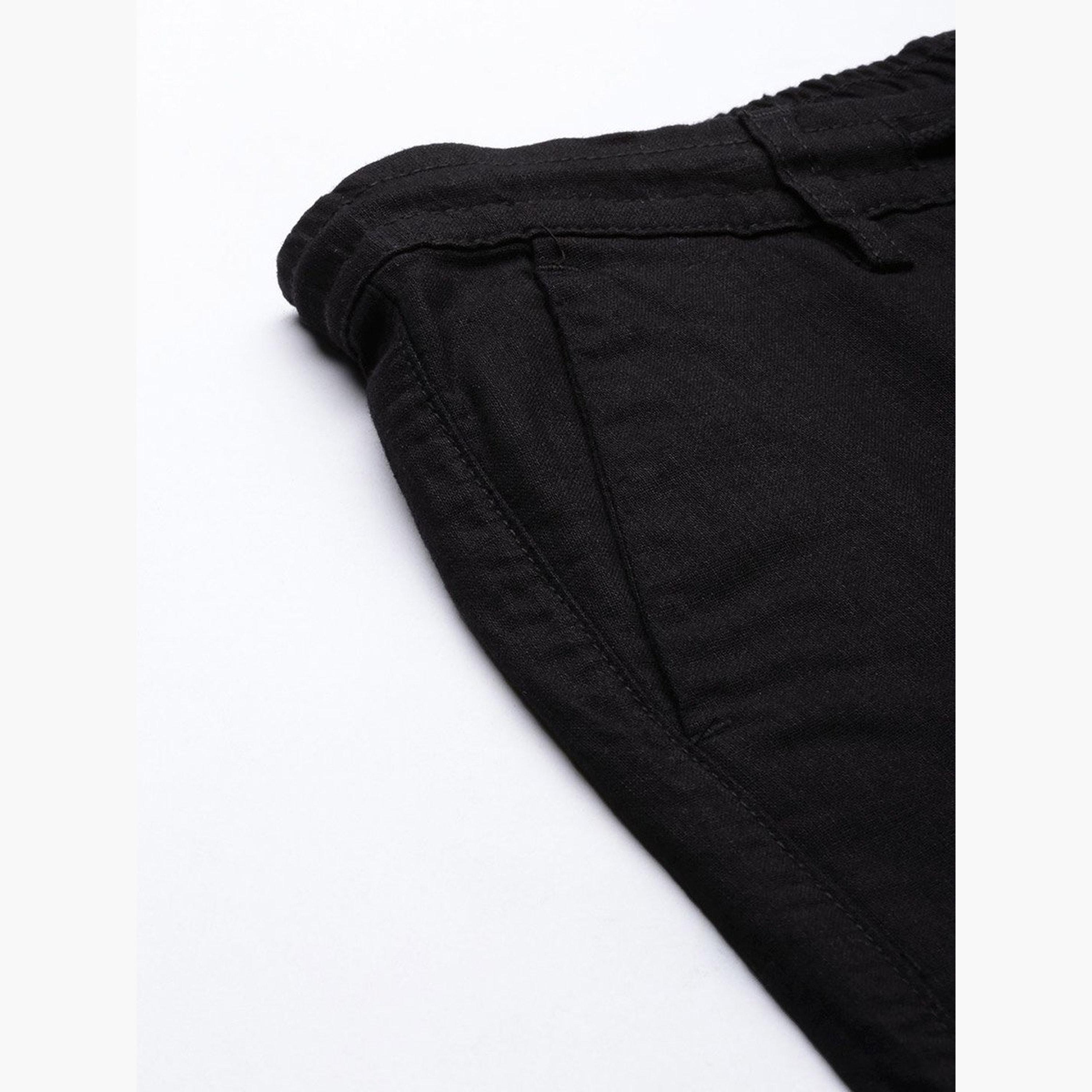 ذا انديان كراج كو × ستايلي - بنطال للرجال قطني أسود تصميم نحيف-men-clothing-bottoms-trousersandchinos-trousers-image-6