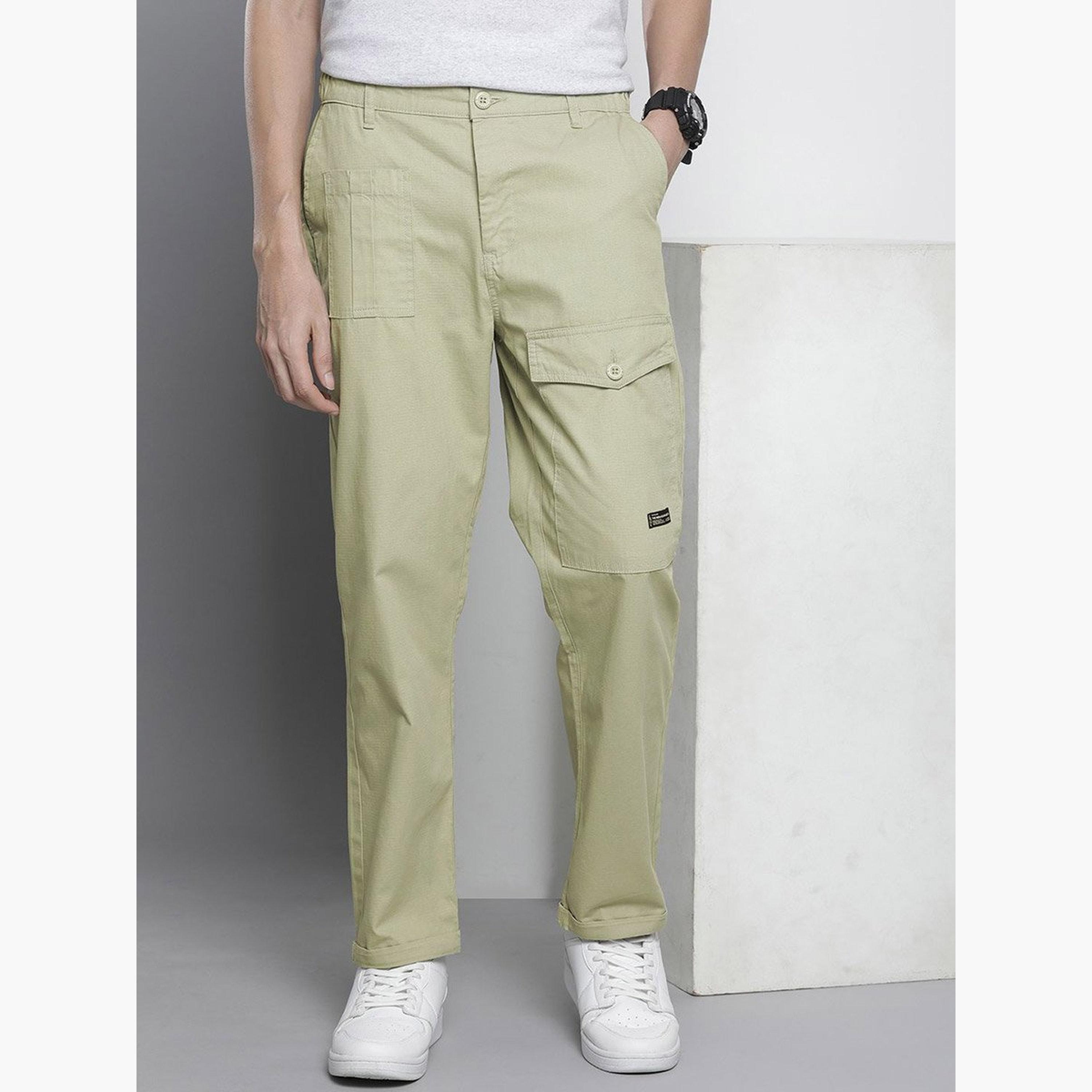 ذا انديان كراج كو × ستايلي - بنطال كارجو للرجال ضيق باللون الأخضر-men-clothing-bottoms-trousersandchinos-trousers-image-1