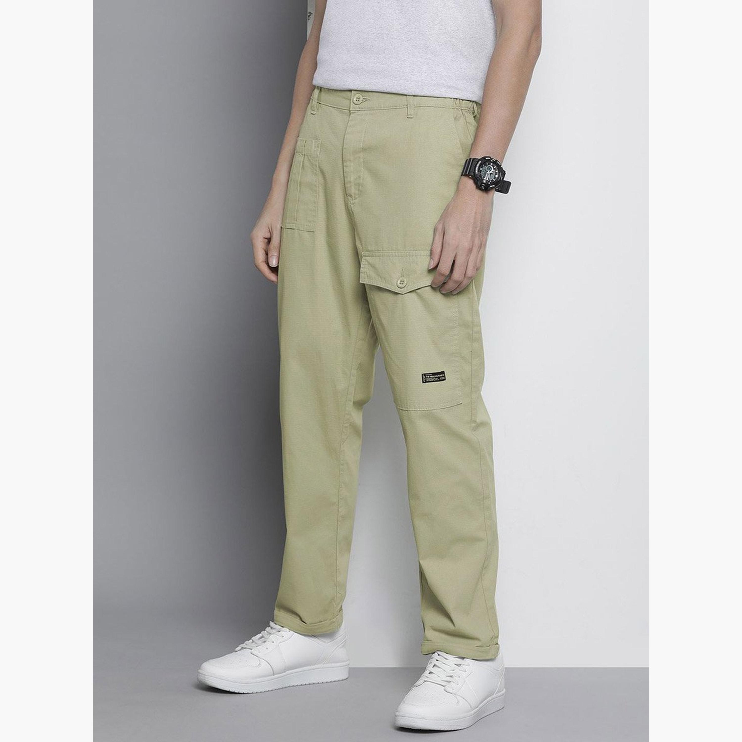 The Indian Garage Co X Styli Men Green Slim Fit Cargo Trousers-men-clothing-bottoms-trousersandchinos-trousers-image-2
