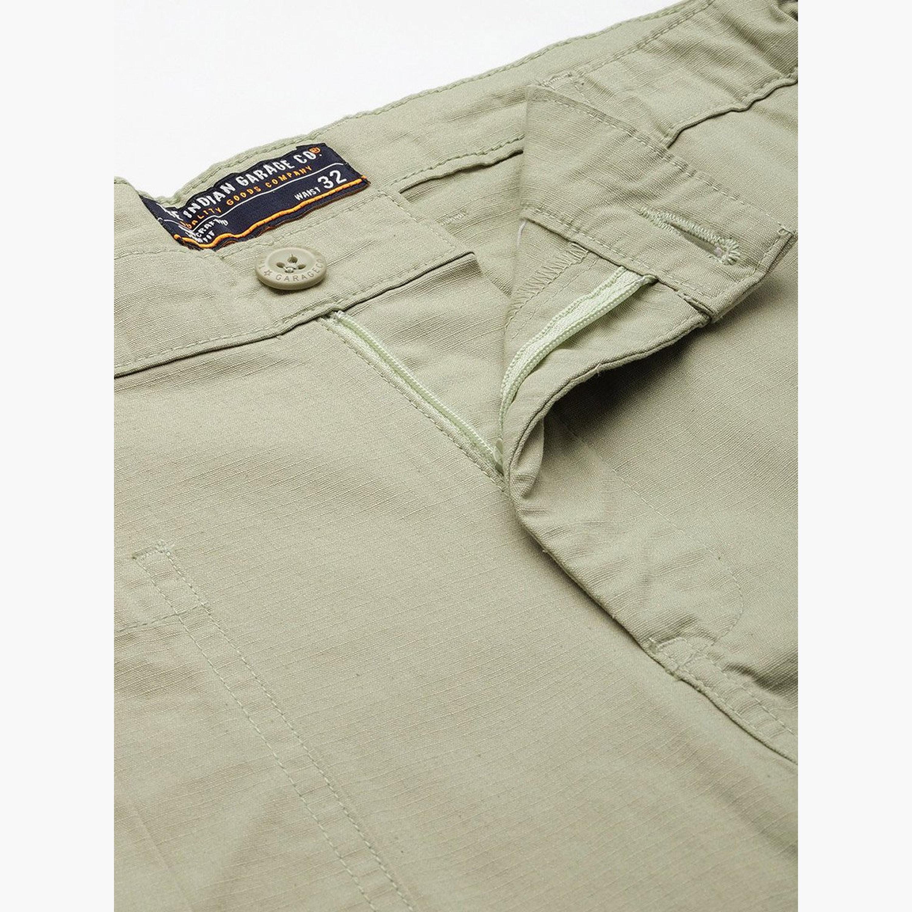 ذا انديان كراج كو × ستايلي - بنطال كارجو للرجال ضيق باللون الأخضر-men-clothing-bottoms-trousersandchinos-trousers-image-4