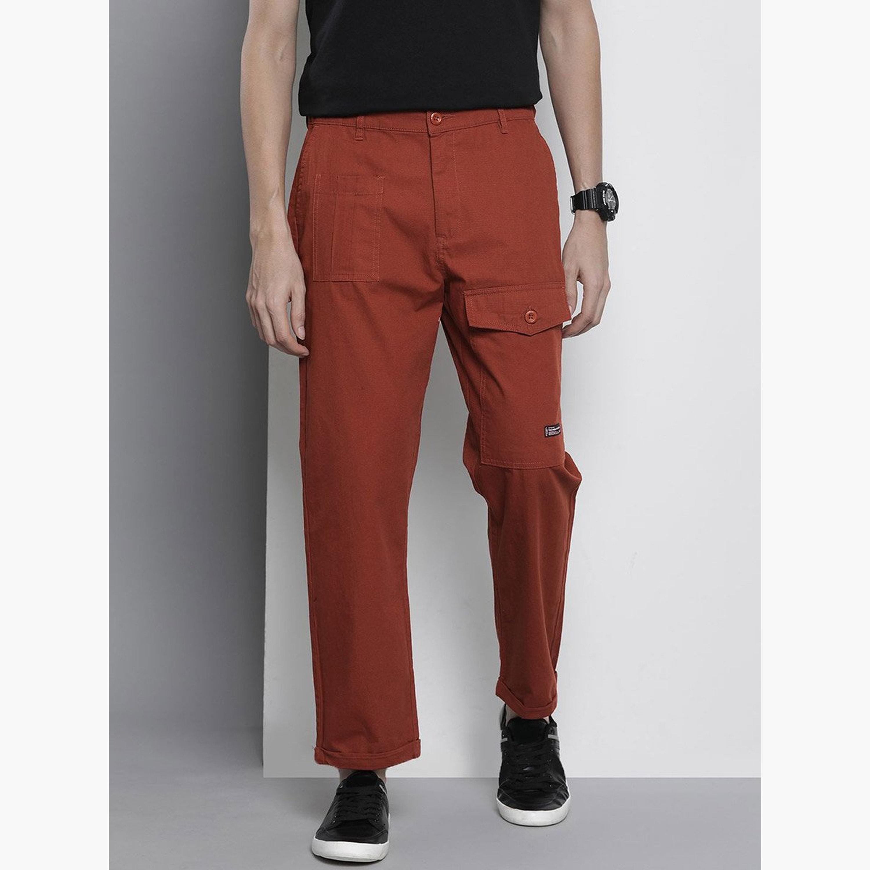 The Indian Garage Co X Styli Men Rust Slim Fit Cargo Trousers-men-clothing-bottoms-trousersandchinos-trousers-image-1