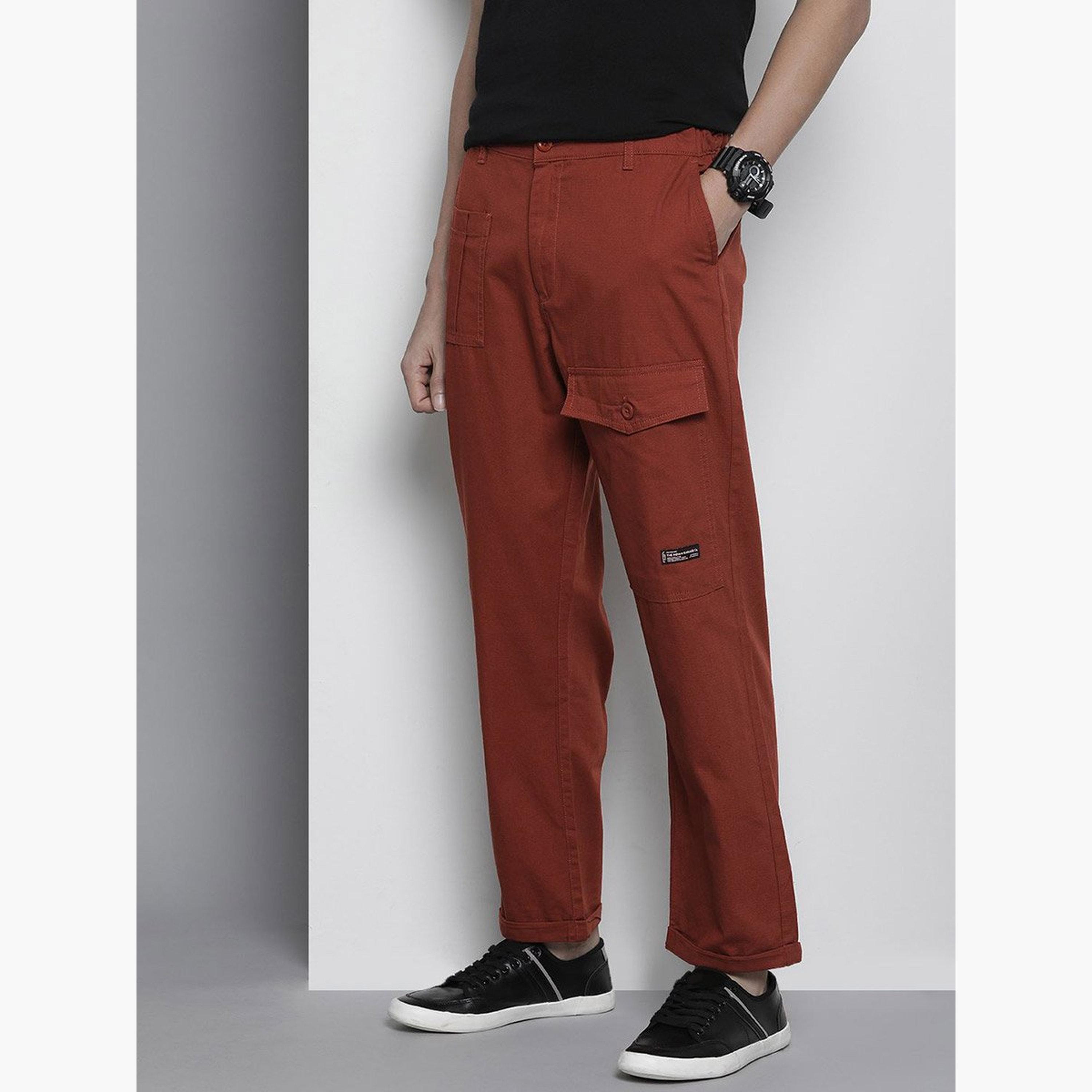 The Indian Garage Co X Styli Men Rust Slim Fit Cargo Trousers-men-clothing-bottoms-trousersandchinos-trousers-image-2