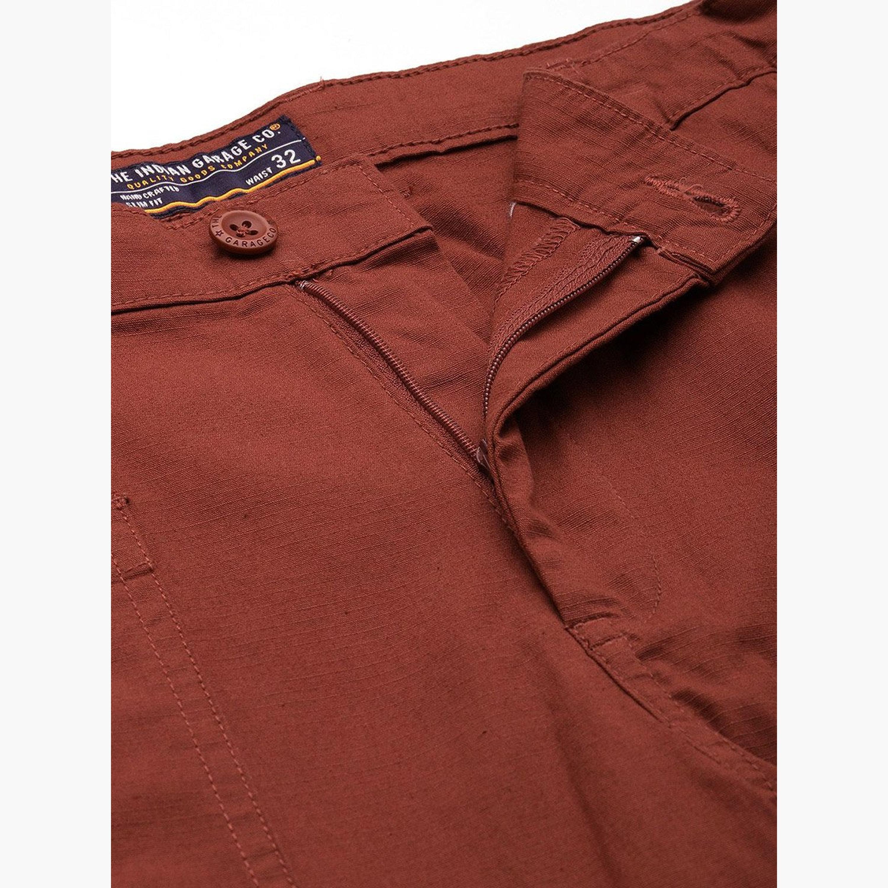The Indian Garage Co X Styli Men Rust Slim Fit Cargo Trousers-men-clothing-bottoms-trousersandchinos-trousers-image-4