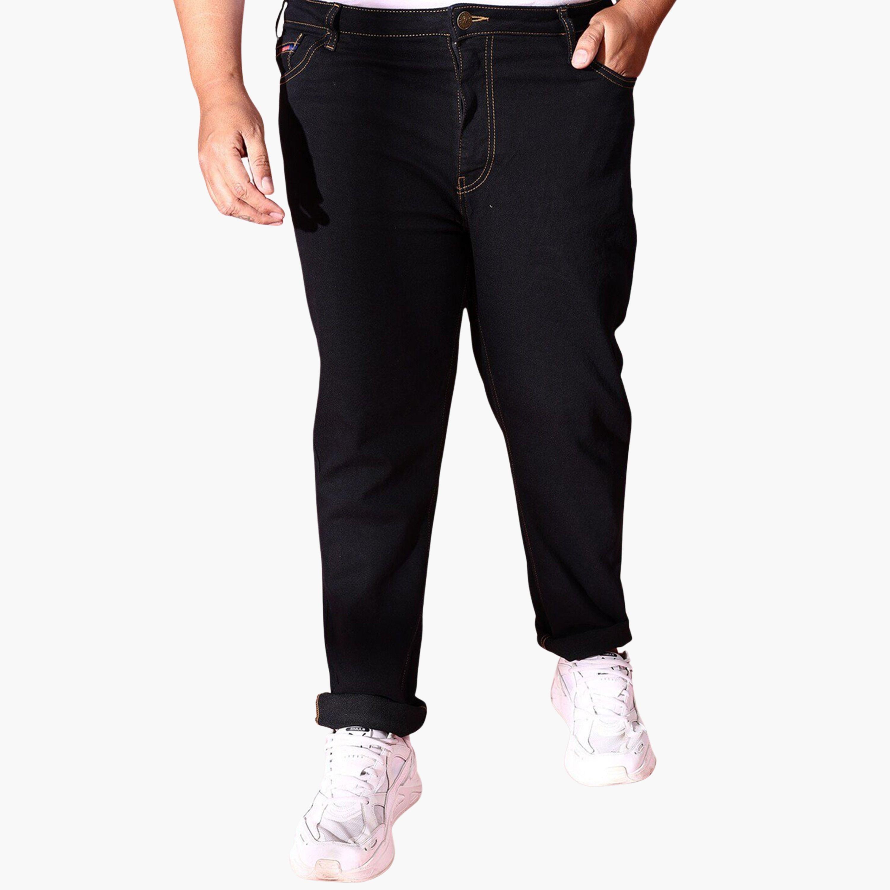 HardSoda X Styli Plus Size Men Dark Wash Slim Fit Jeans-men-clothing-bottoms-jeans-image-1
