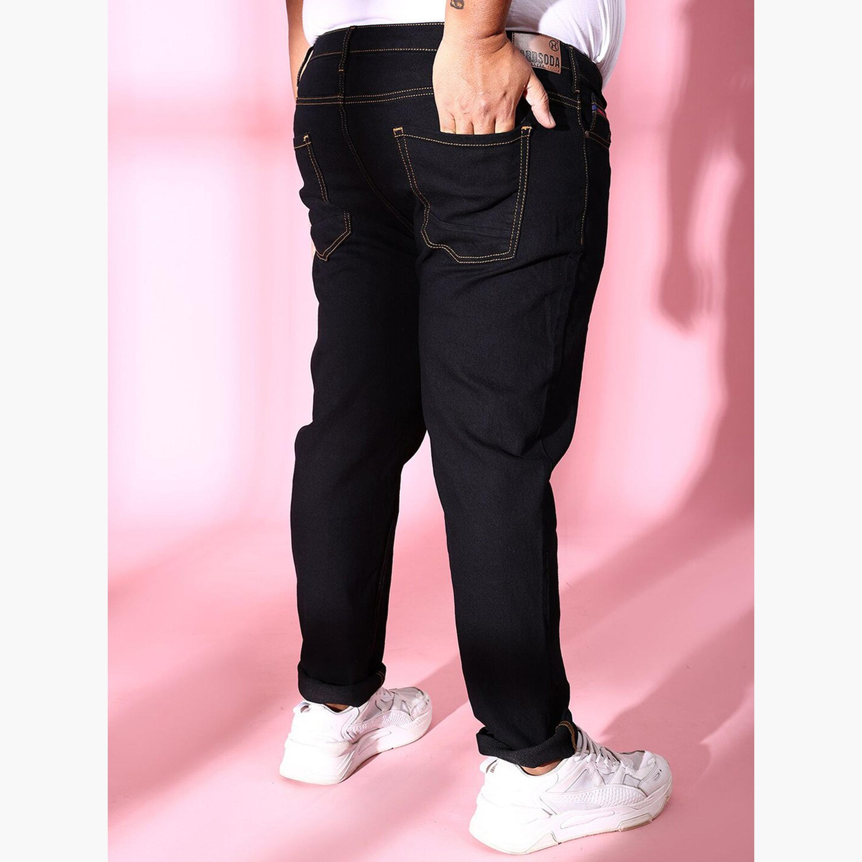 HardSoda X Styli Plus Size Men Dark Wash Slim Fit Jeans-men-clothing-bottoms-jeans-image-3