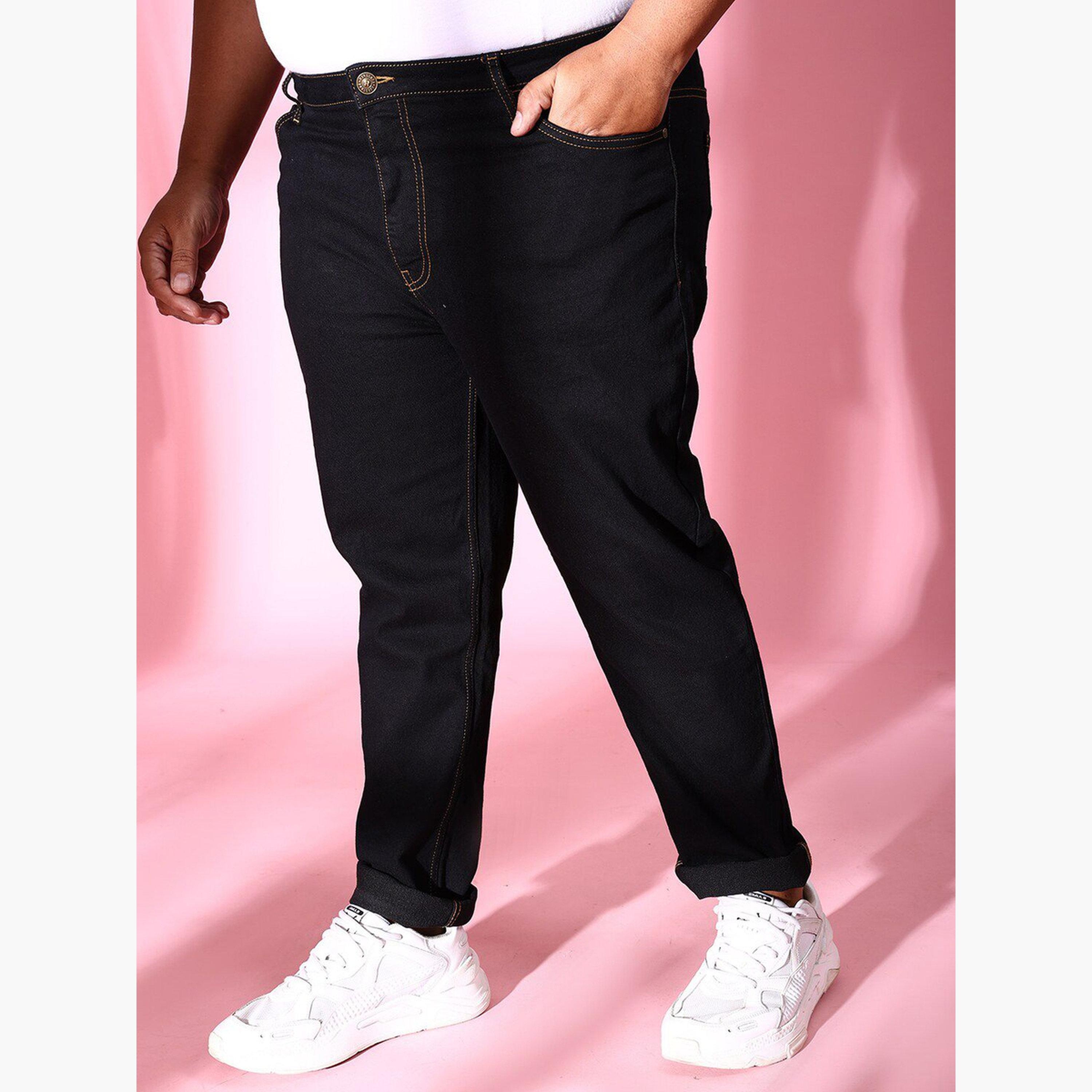 HardSoda X Styli Plus Size Men Dark Wash Slim Fit Jeans-men-clothing-bottoms-jeans-image-5