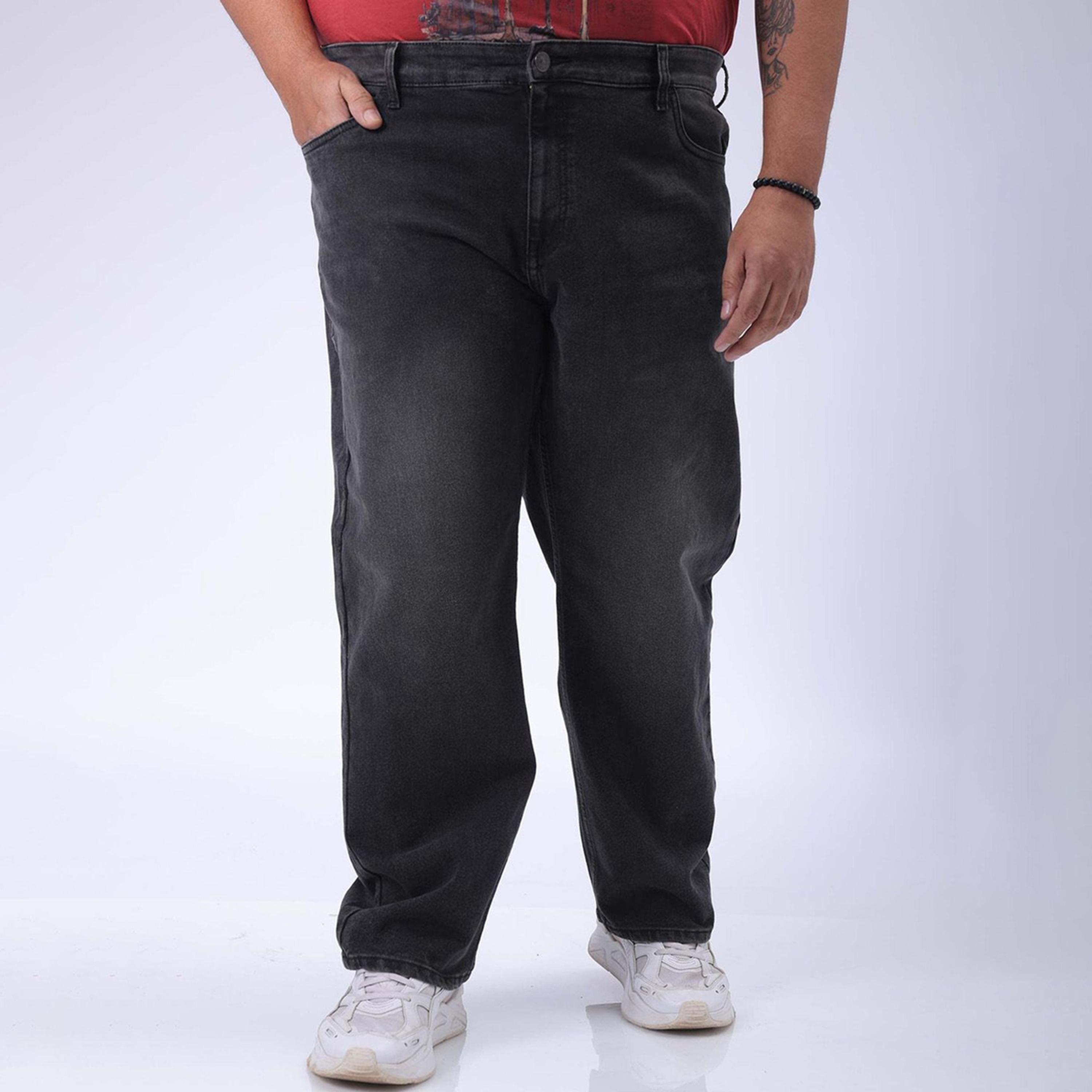 هاردسودا × ستايلي - بنطال جينز بقصّة مستقيمة وبتلاشي اللون بمقاسات كبيرة-men-clothing-bottoms-jeans-image-1