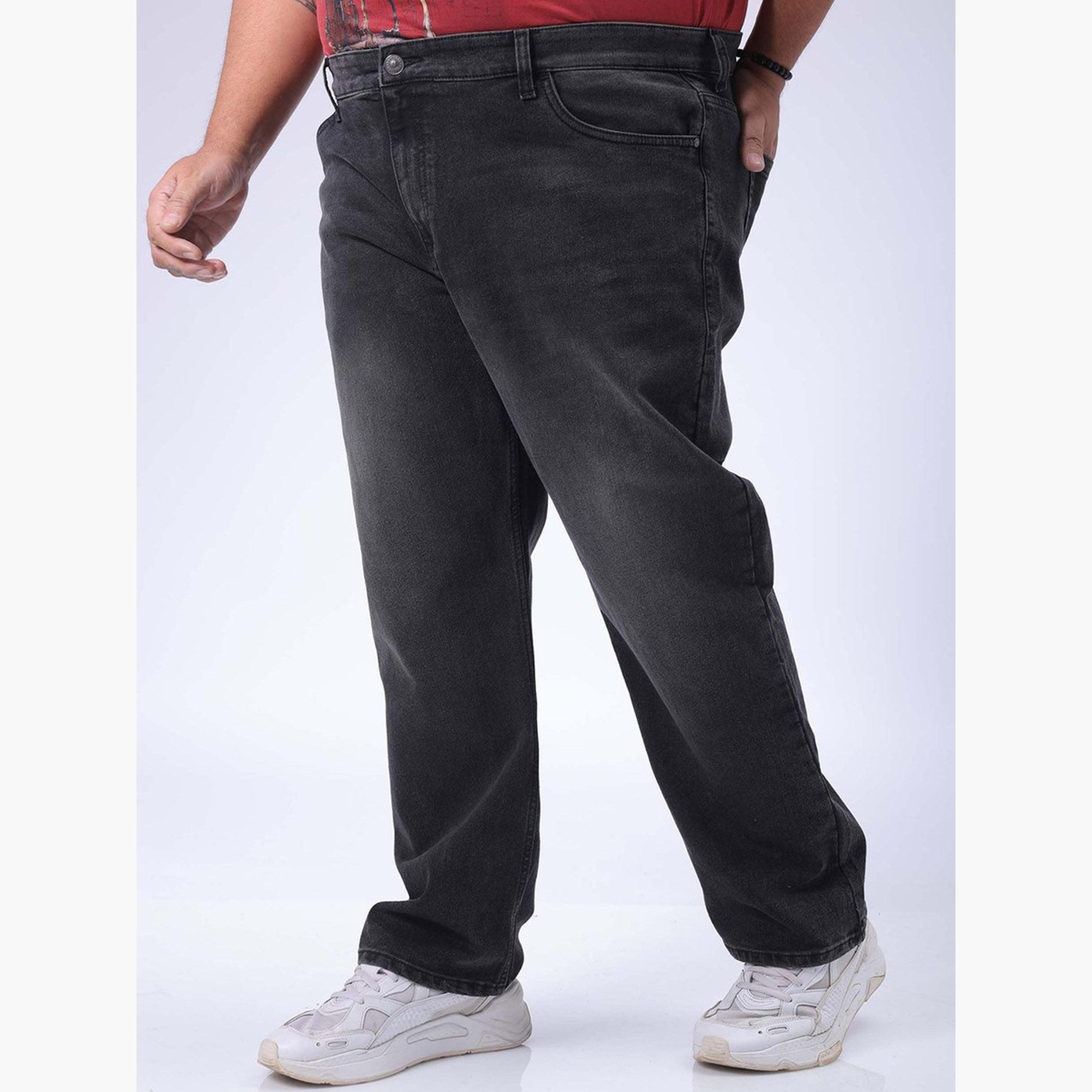 هاردسودا × ستايلي - بنطال جينز بقصّة مستقيمة وبتلاشي اللون بمقاسات كبيرة-men-clothing-bottoms-jeans-image-3