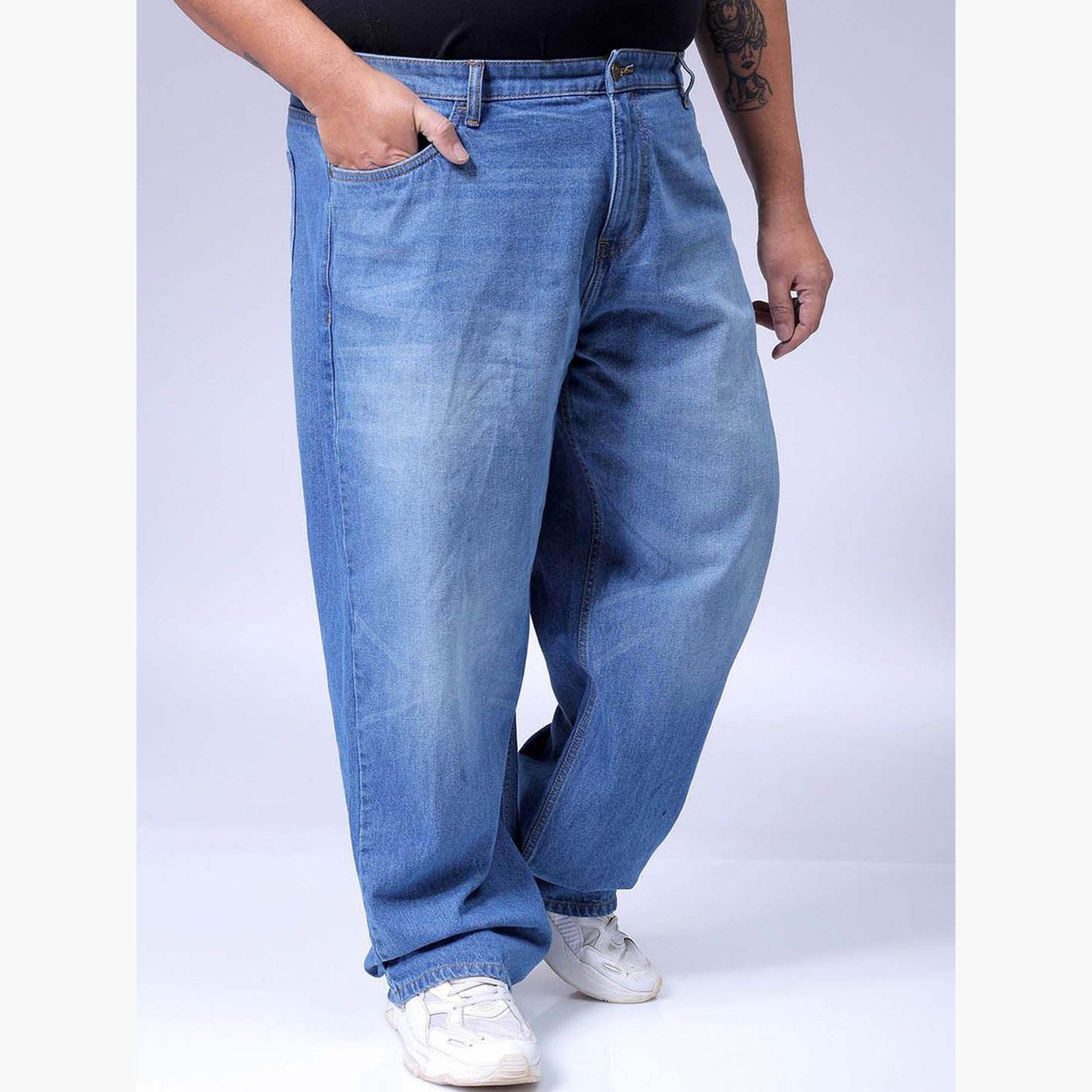 هاردسودا × ستايلي - بنطال جينز رجالي بمقاسات كبيرة وباهت وواسع-men-clothing-bottoms-jeans-image-4