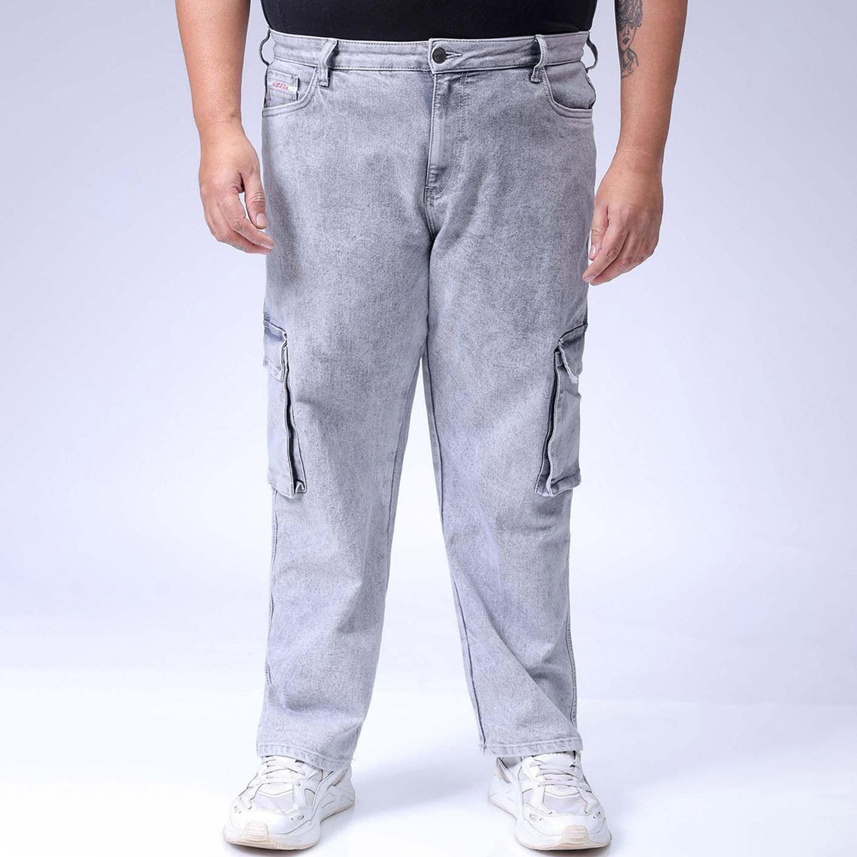 هاردسودا × ستايلي - بنطال جينز كارغو مريح للرجال بمقاسات كبيرة-men-clothing-bottoms-jeans-image-1