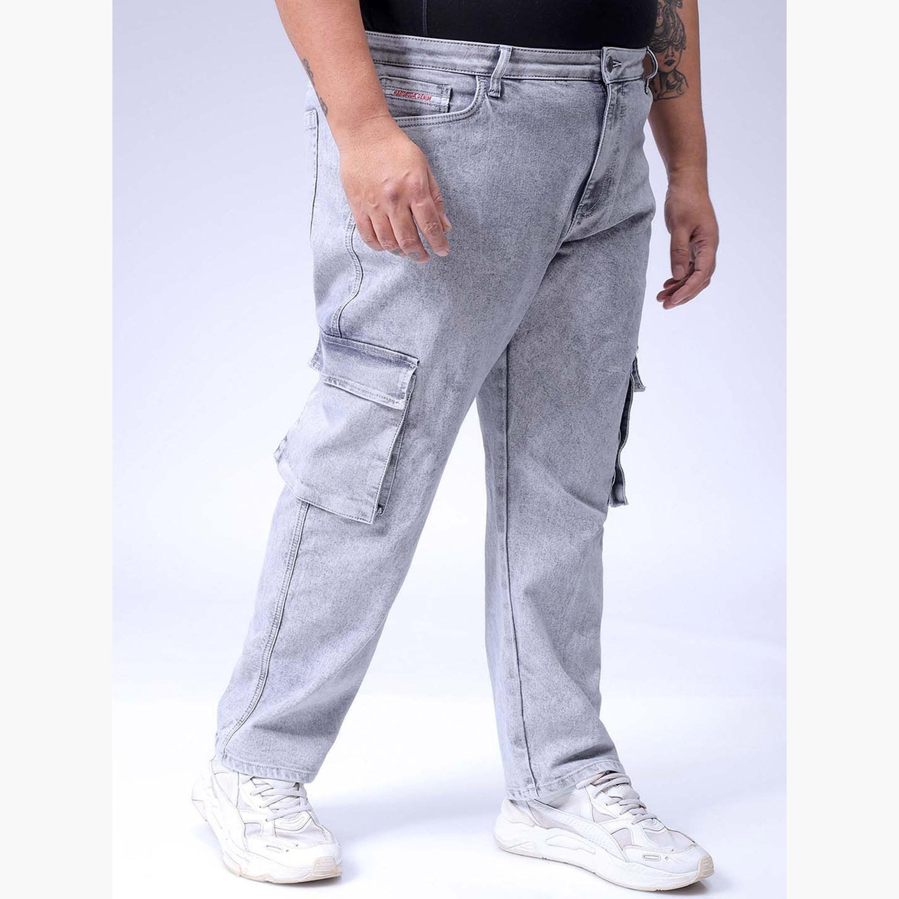 HardSoda X Styli Plus Size Men Relaxed Fit Cargo Jeans-men-clothing-bottoms-jeans-image-4