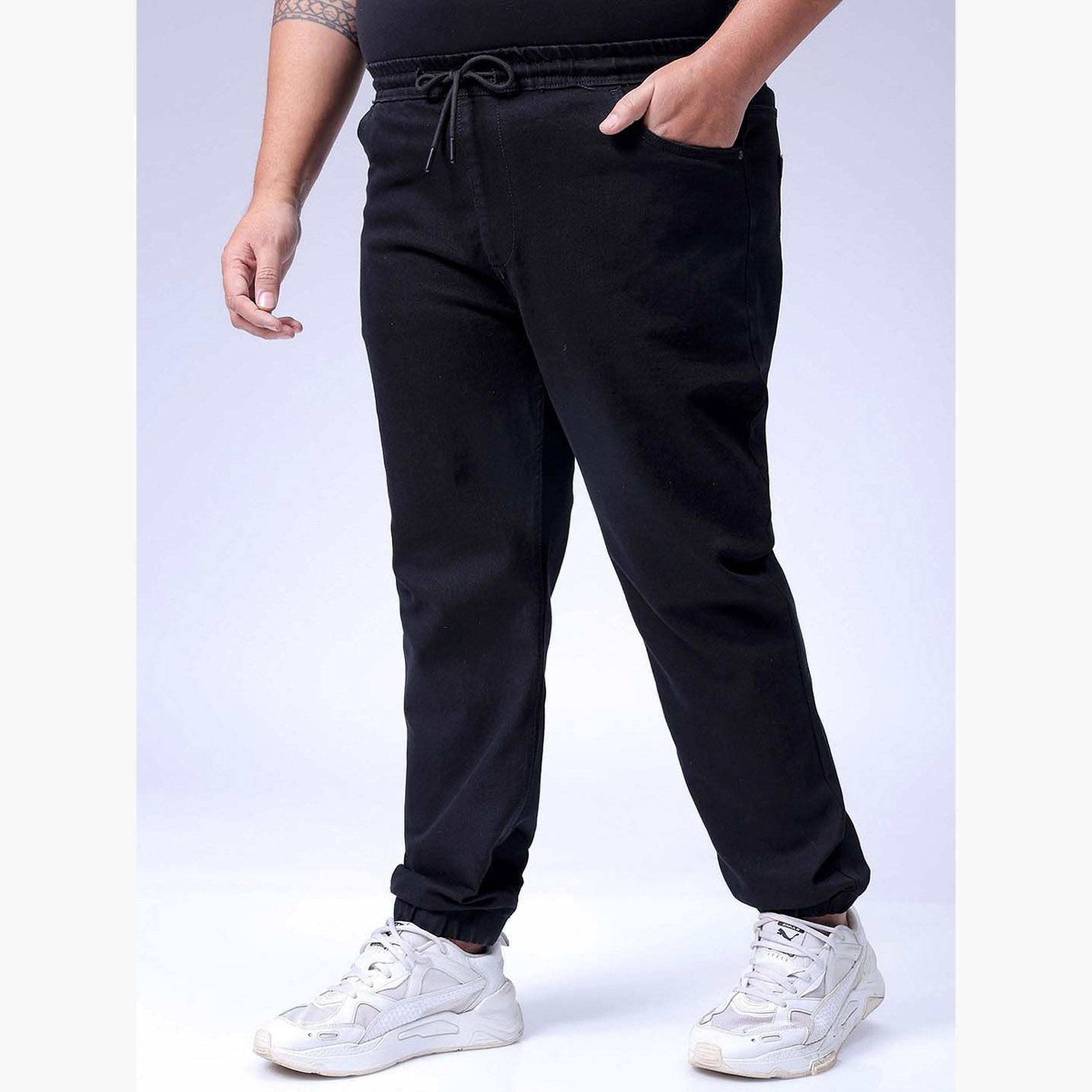 هاردسودا × ستايلي - بنطال جينز رجالي أسود سادة بمقاسات كبيرة-men-clothing-bottoms-jeans-image-3