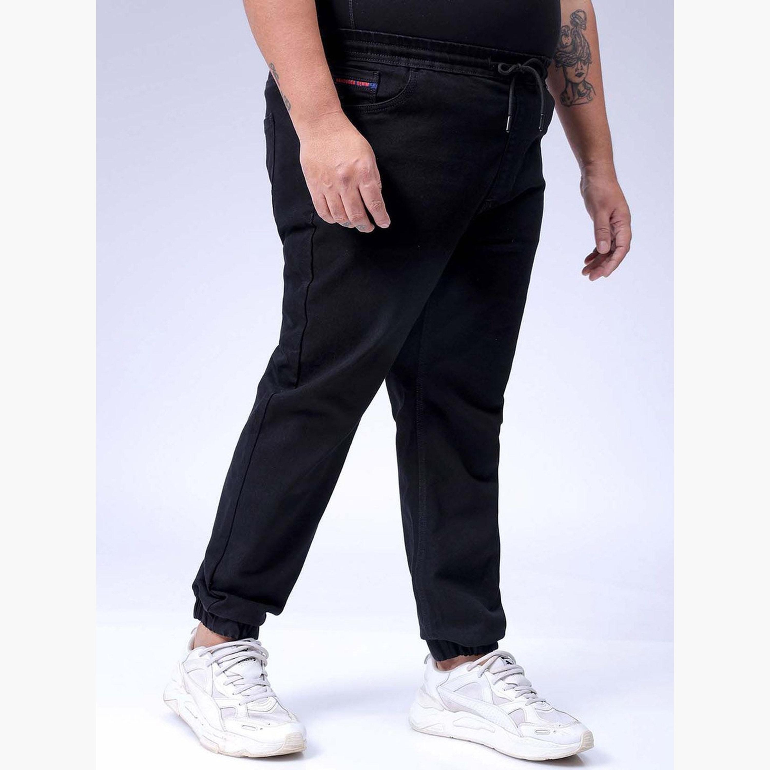 هاردسودا × ستايلي - بنطال جينز رجالي أسود سادة بمقاسات كبيرة-men-clothing-bottoms-jeans-image-4