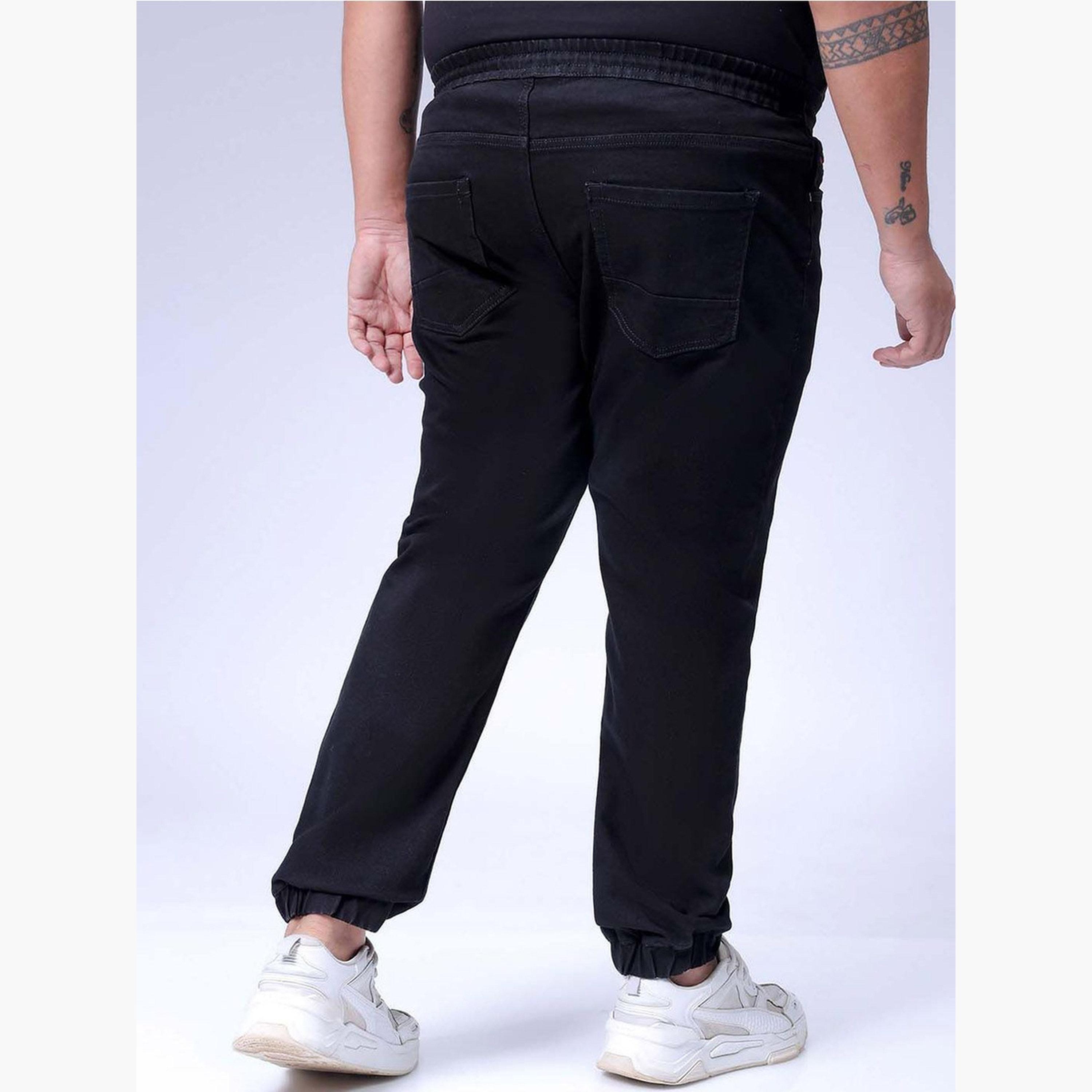 هاردسودا × ستايلي - بنطال جينز رجالي أسود سادة بمقاسات كبيرة-men-clothing-bottoms-jeans-image-5