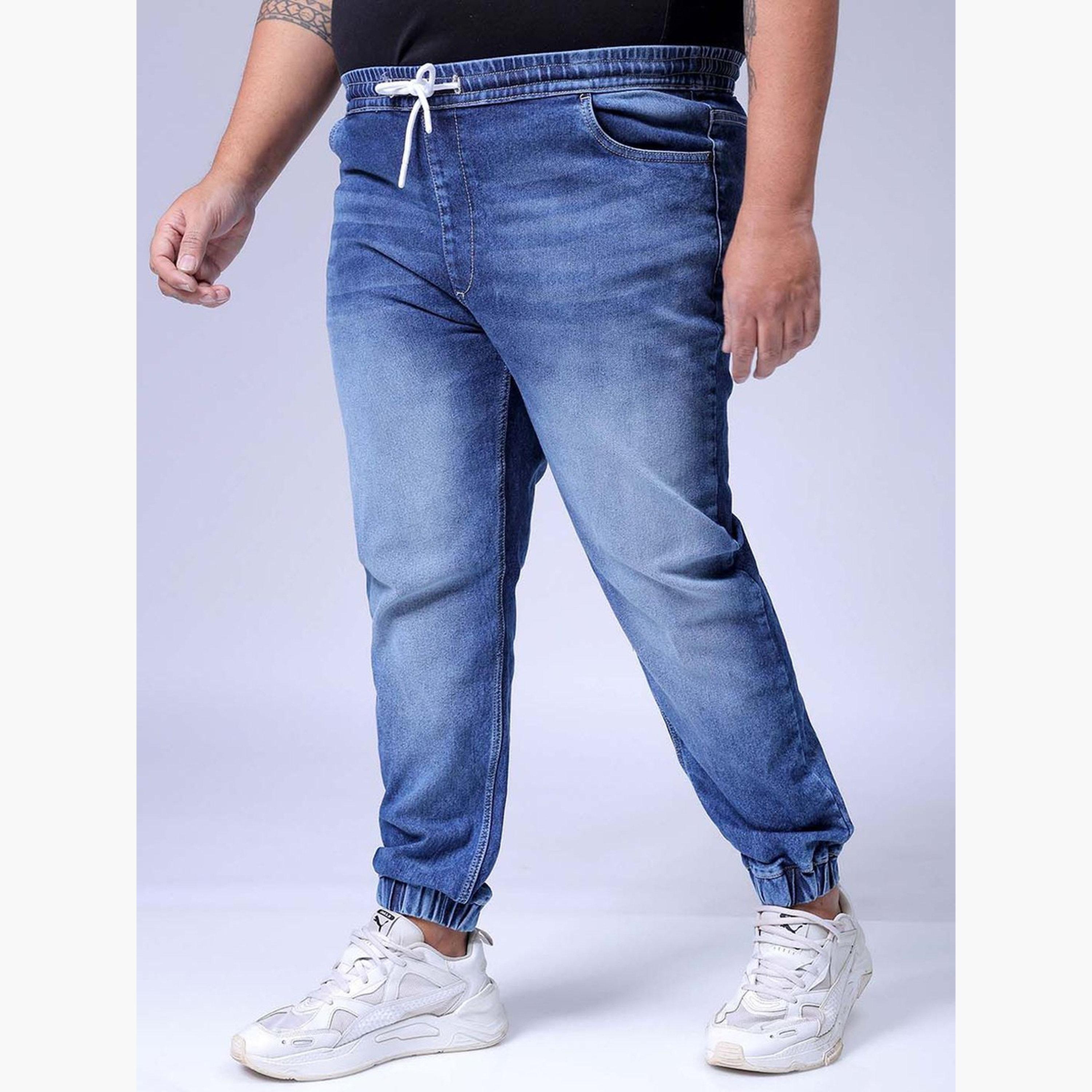 هاردسودا × ستايلي - بنطال جينز رجالي بقصّة سليم باهتة ومقاسات كبيرة-men-clothing-bottoms-jeans-image-3