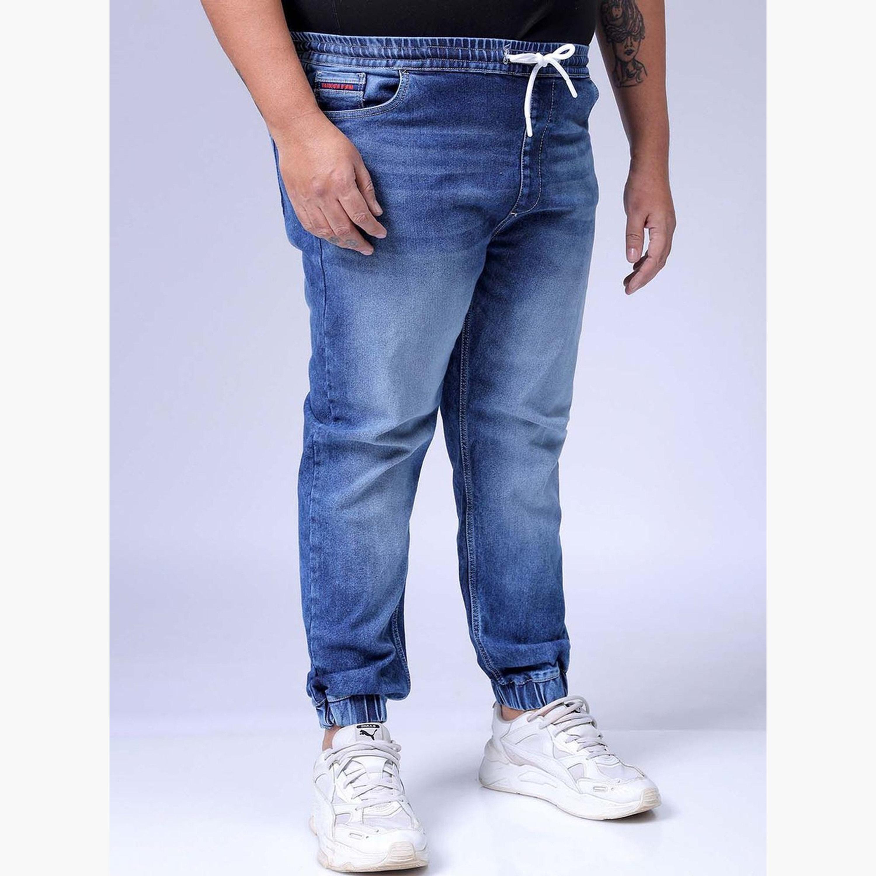 هاردسودا × ستايلي - بنطال جينز رجالي بقصّة سليم باهتة ومقاسات كبيرة-men-clothing-bottoms-jeans-image-4