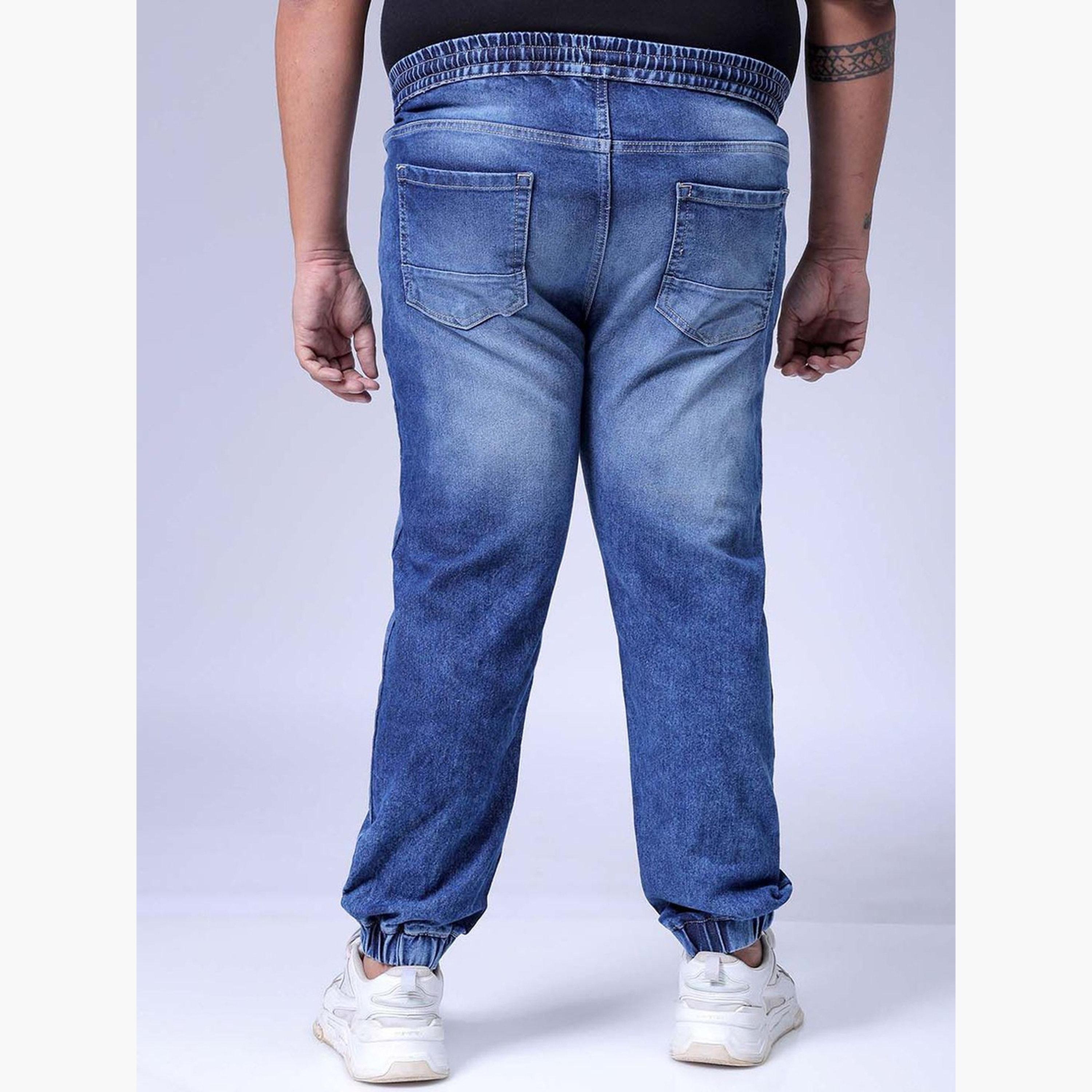 هاردسودا × ستايلي - بنطال جينز رجالي بقصّة سليم باهتة ومقاسات كبيرة-men-clothing-bottoms-jeans-image-5