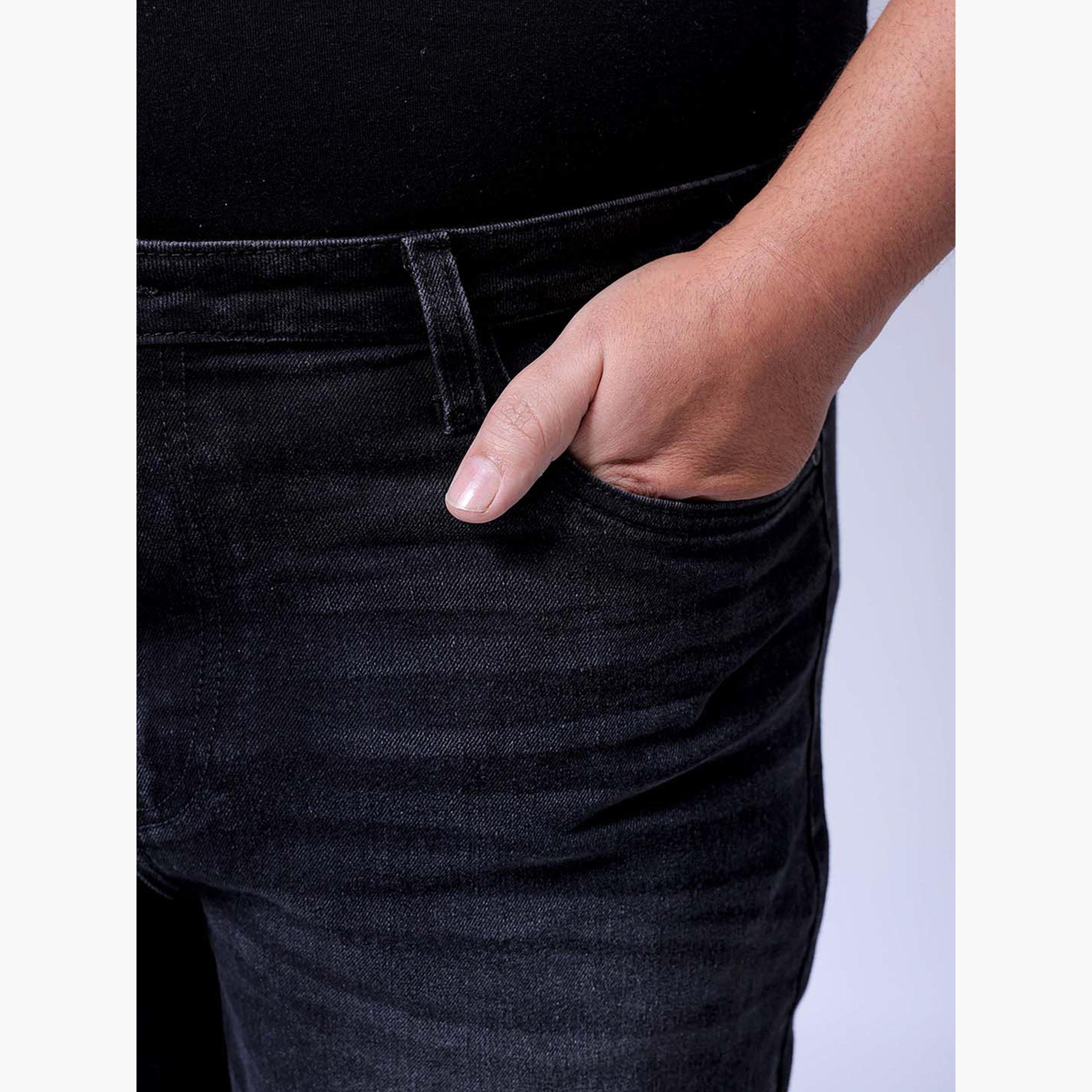 هارد صودا × ستايلي - بنطال جينز رجالي أسود بمقاس كبير وقصة عادية-men-clothing-bottoms-jeans-image-6