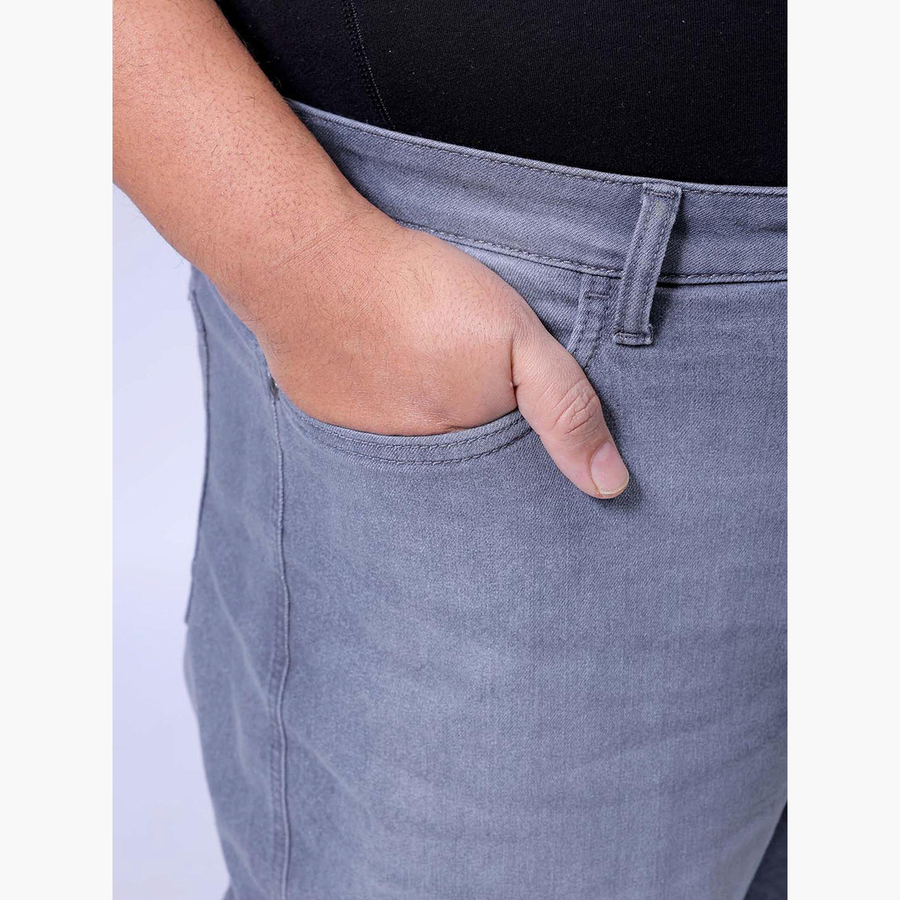 Hardsoda X Styli Plus Size Men Light Wash Grey Cargo Jeans-men-clothing-bottoms-jeans-image-6