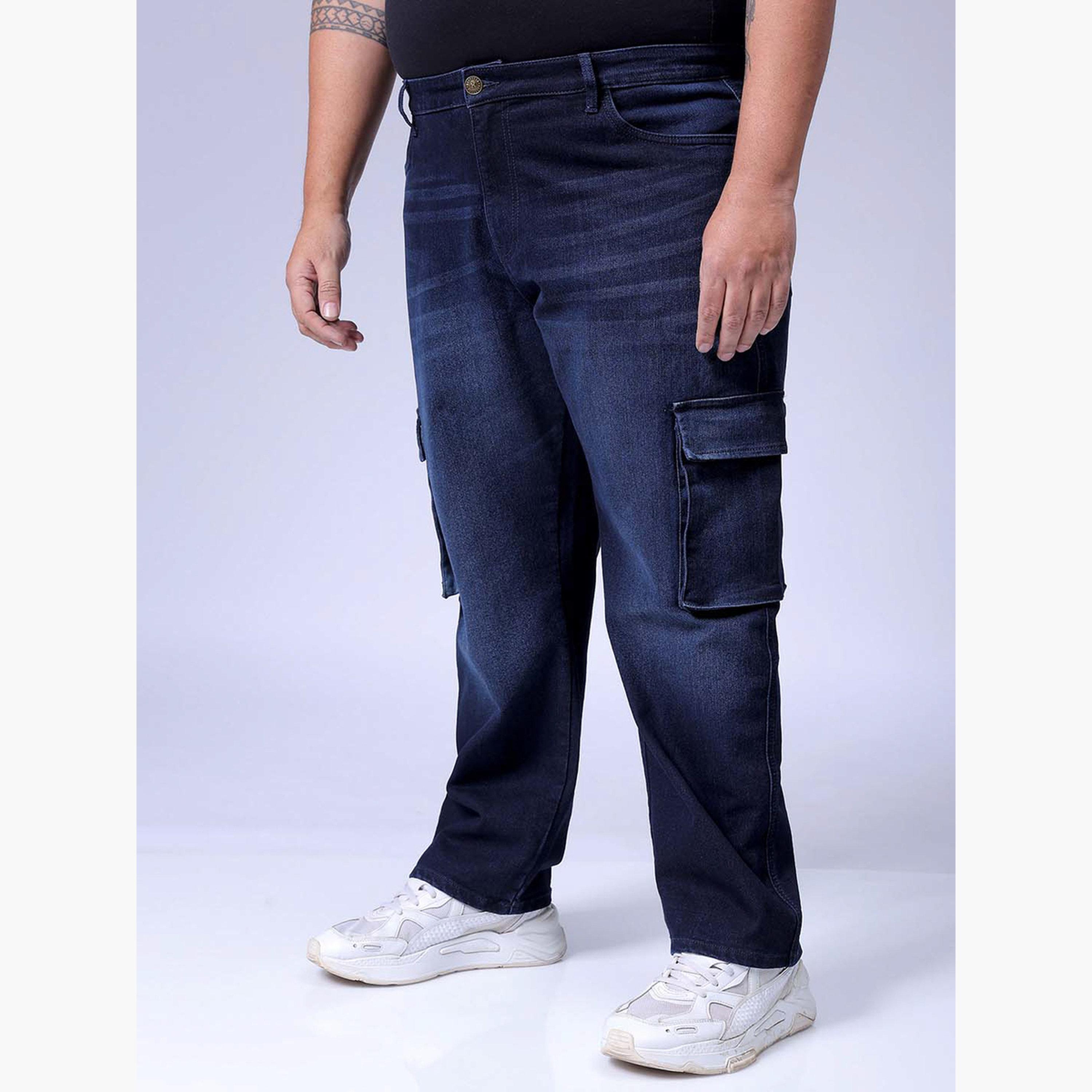 هارد صودا × ستايلي - بنطال جينز كارغو أزرق متوسط ​​الارتفاع للرجال بمقاس كبير-men-clothing-bottoms-jeans-image-6