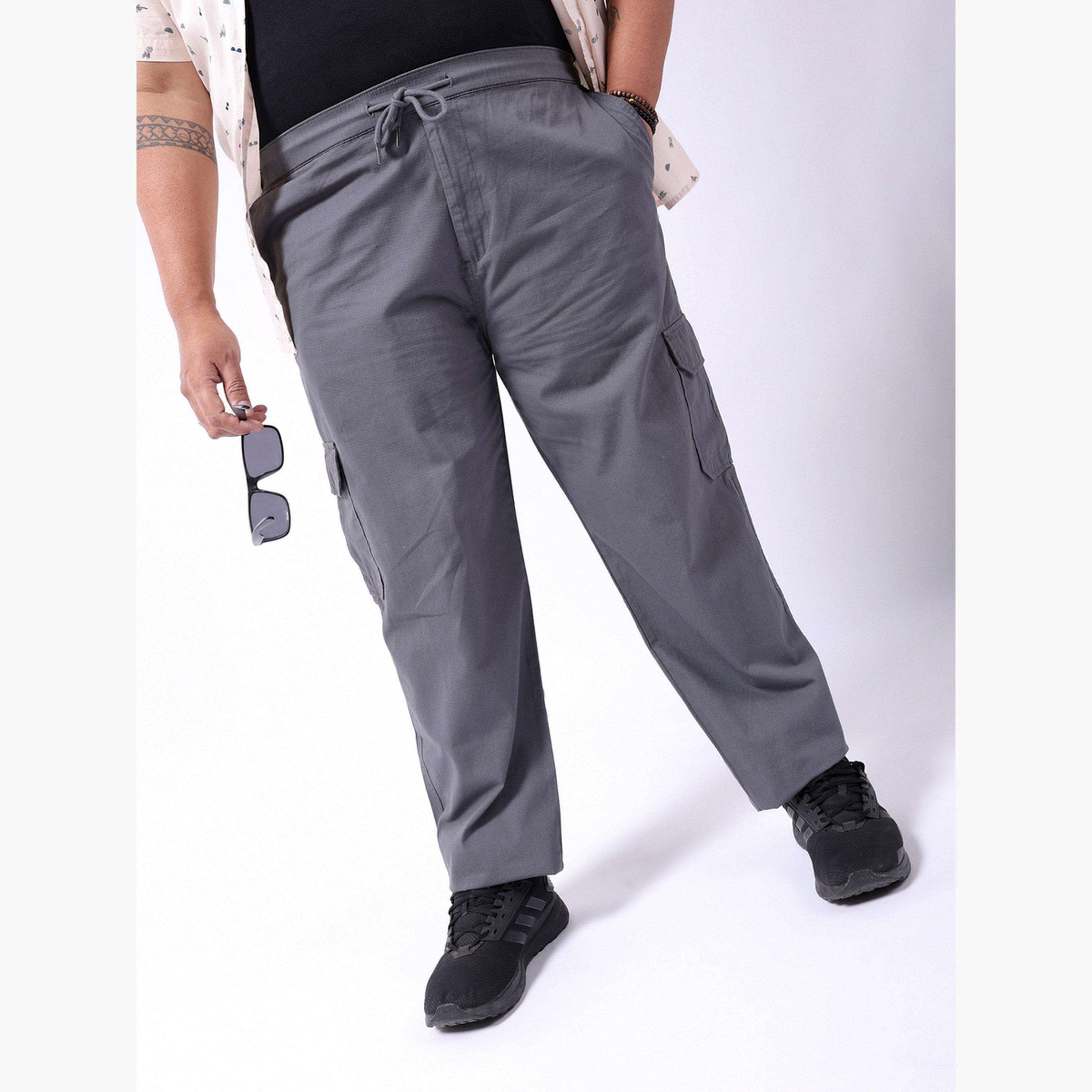 HardSoda X Styli Plus Size Regular Fit Solid Cargo Trousers-men-clothing-bottoms-trousersandchinos-trousers-image-1