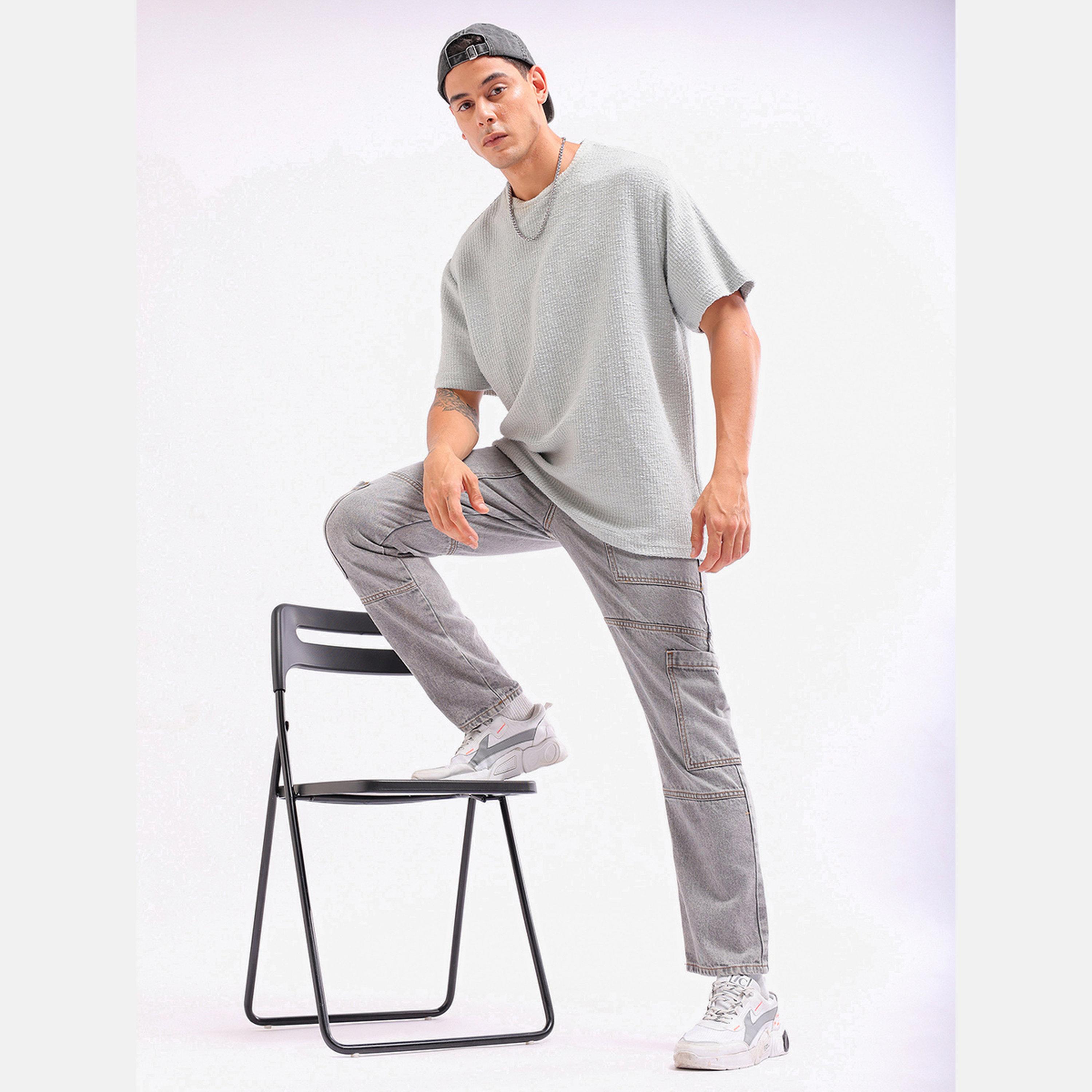 The Indian Garage Co X Styli Men Grey Mid Wash Cargo Jeans-men-clothing-bottoms-jeans-image-2