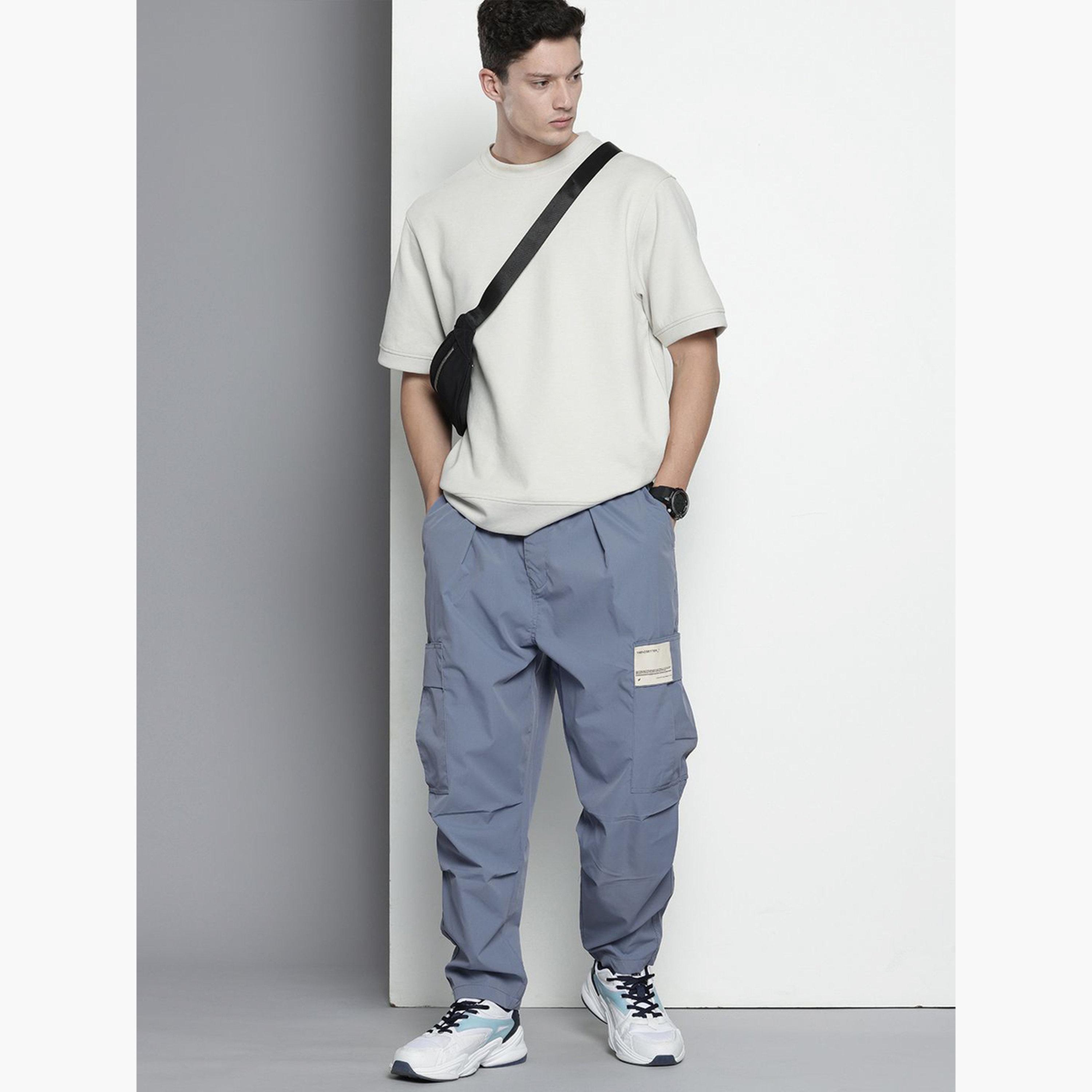 ذا انديان كراج كو × ستايلي - بنطال كارغو رجالي مريح لون الأزرق-men-clothing-bottoms-trousersandchinos-trousers-image-2